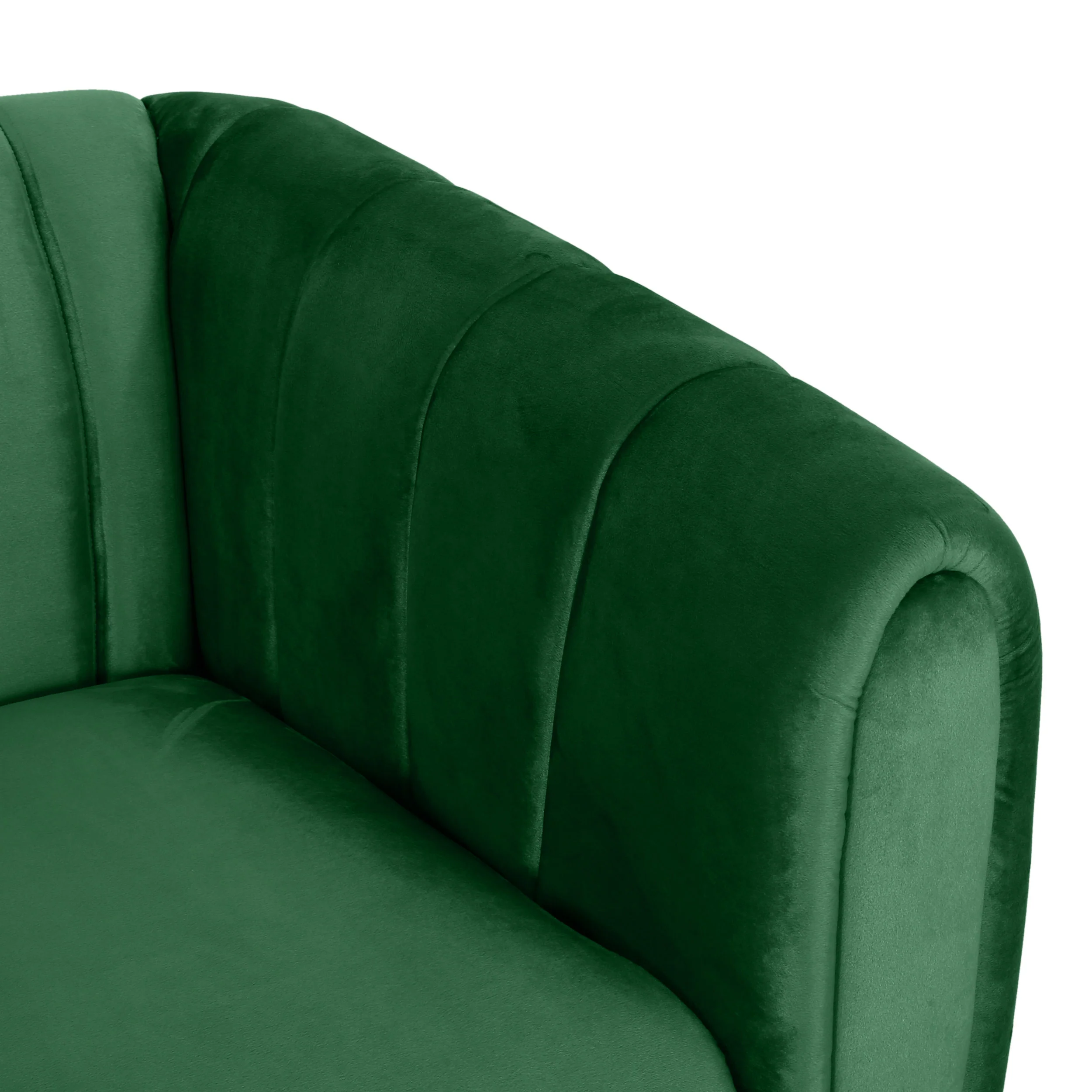 Worden Modern Glam Velvet Channel Stitch 3 Seater Sofa - furnishings