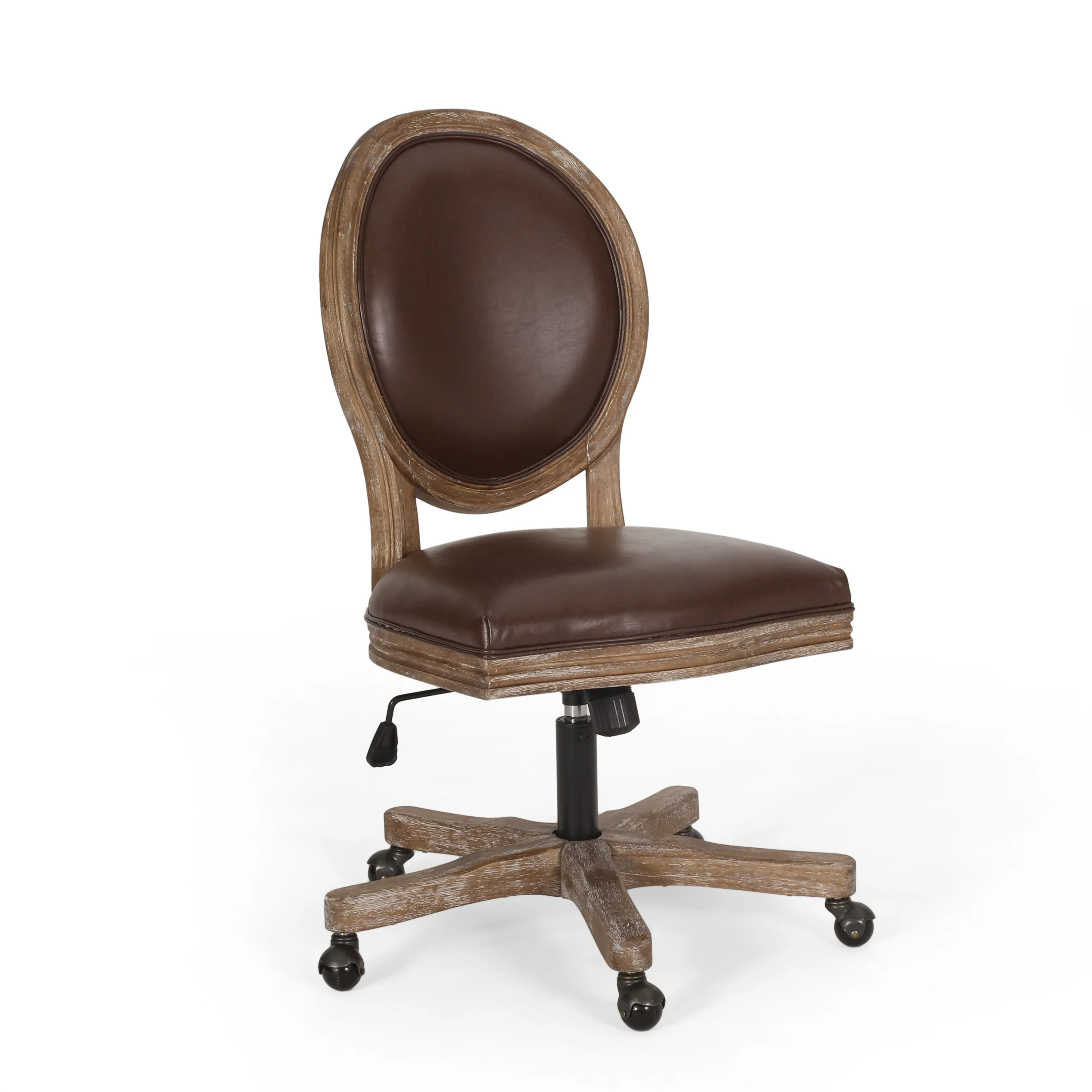 Westby French Country Upholstered Swivel Office Chair - furnishings