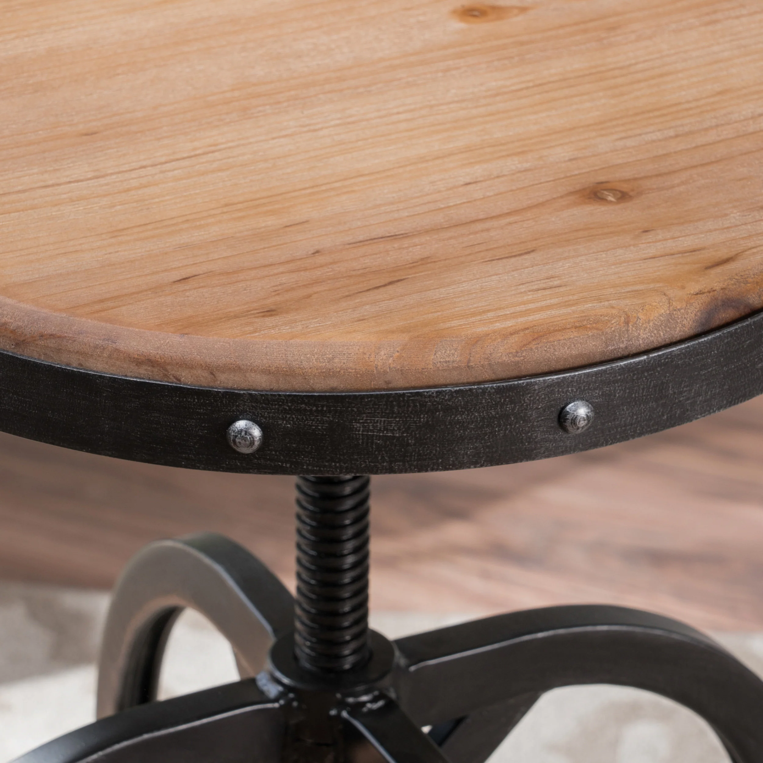 Dempsey Industrial Design Adjustable Height Swivel Seat Stool - furnishings