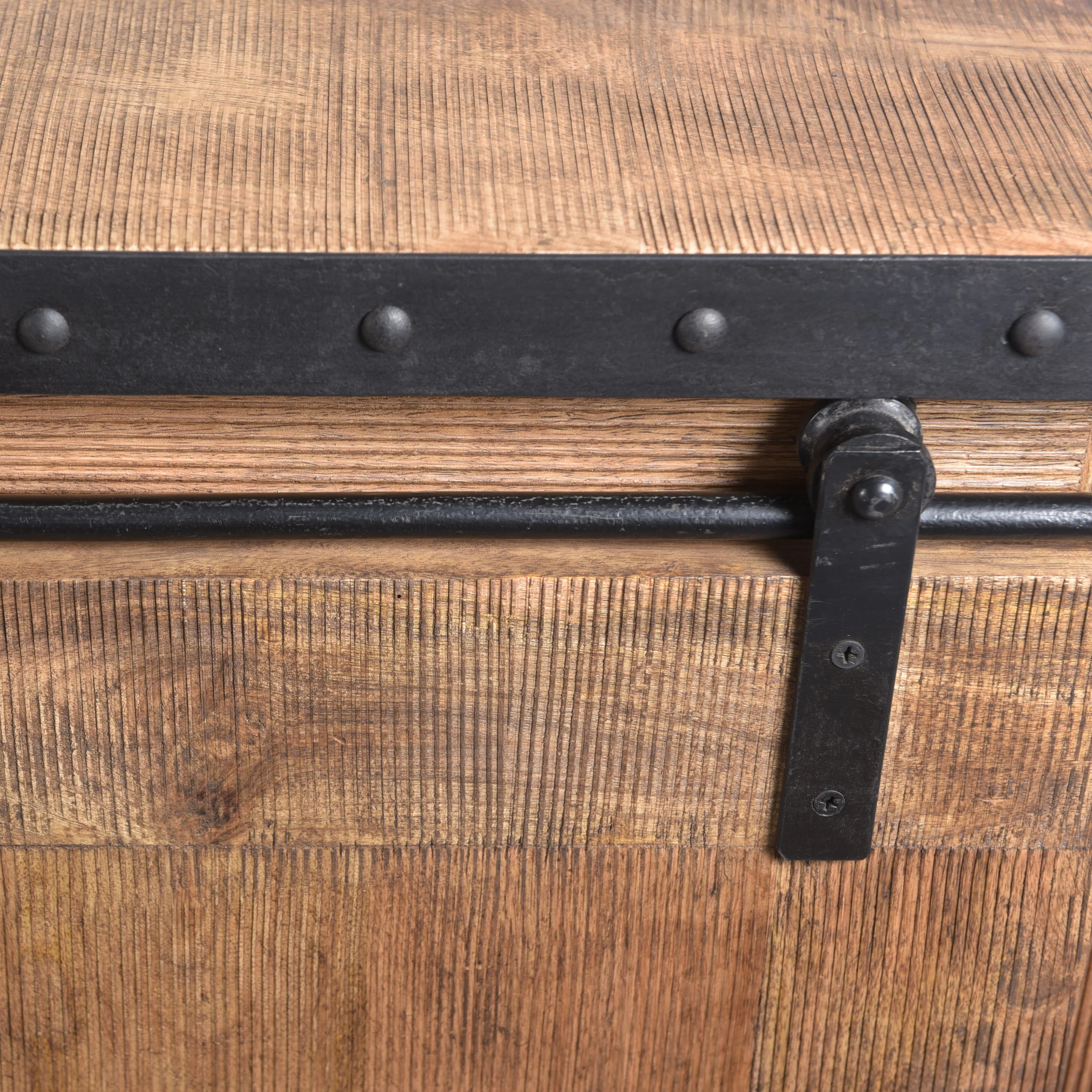 Mavis Farmhouse Wood'n'Metal Drawers & Shelves TV Stand - furnishings