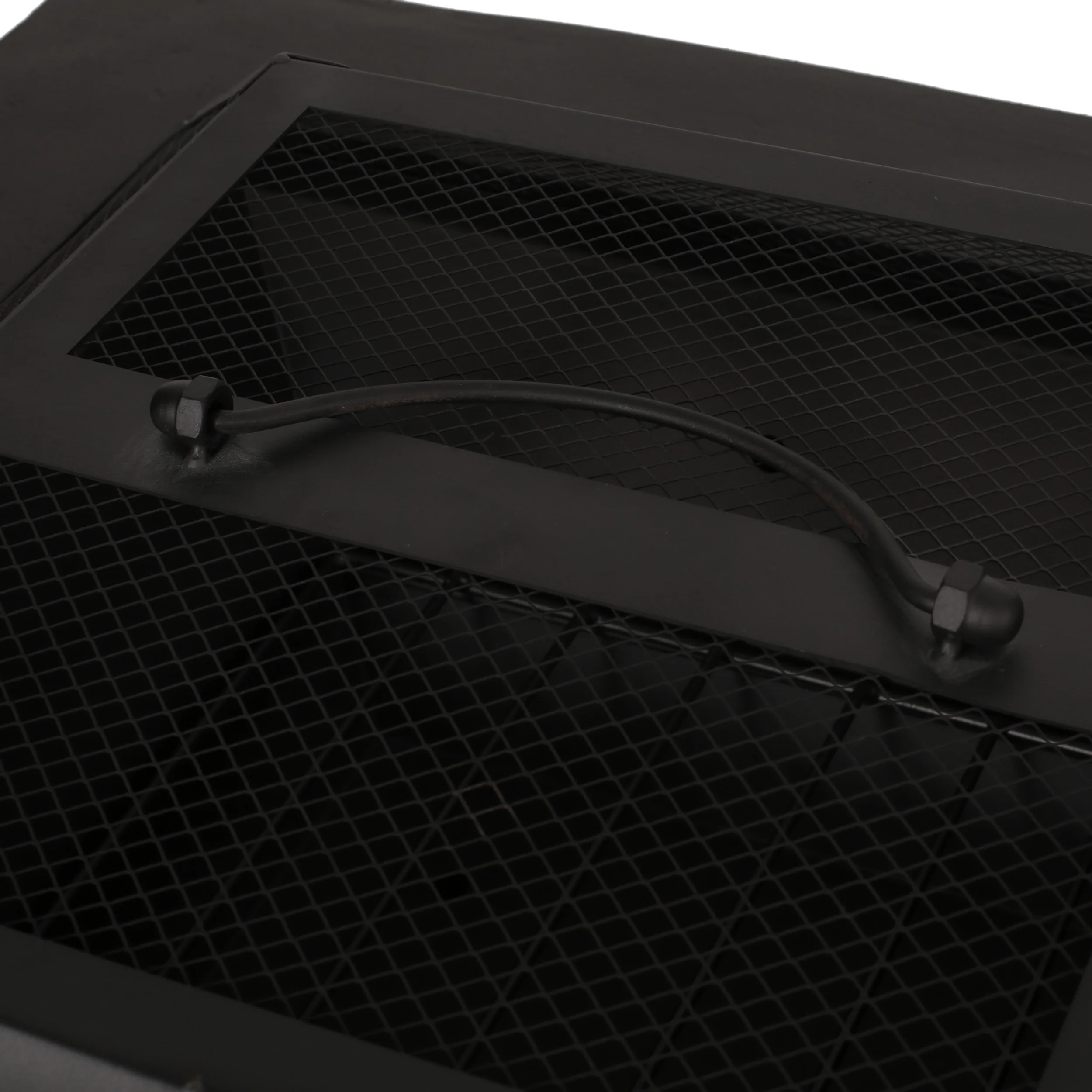 Aruda Outdoor Lightweight Concrete Wood Burning Square Fire Pit, Dark Gray - furnishings