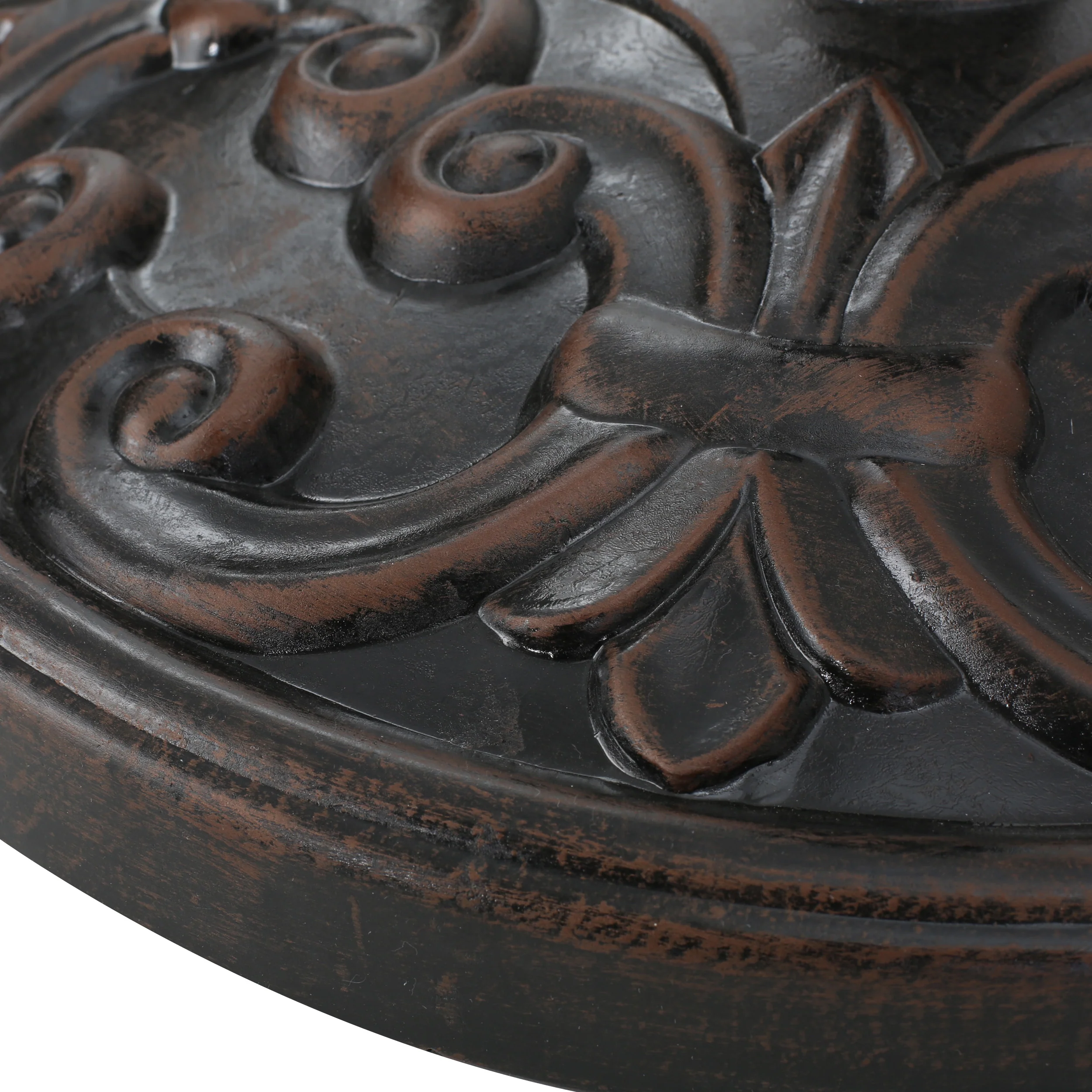 Gretta Outdoor Bronze Resin and Black Steel Unbrella Base - furnishings