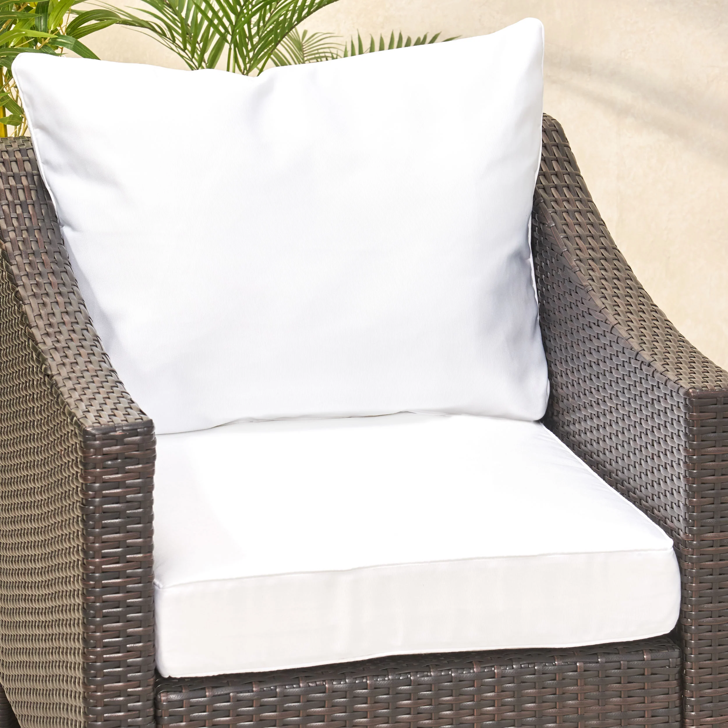 Luciella Outdoor Water Resistant Fabric Club Chair Cushions with Piping - furnishings