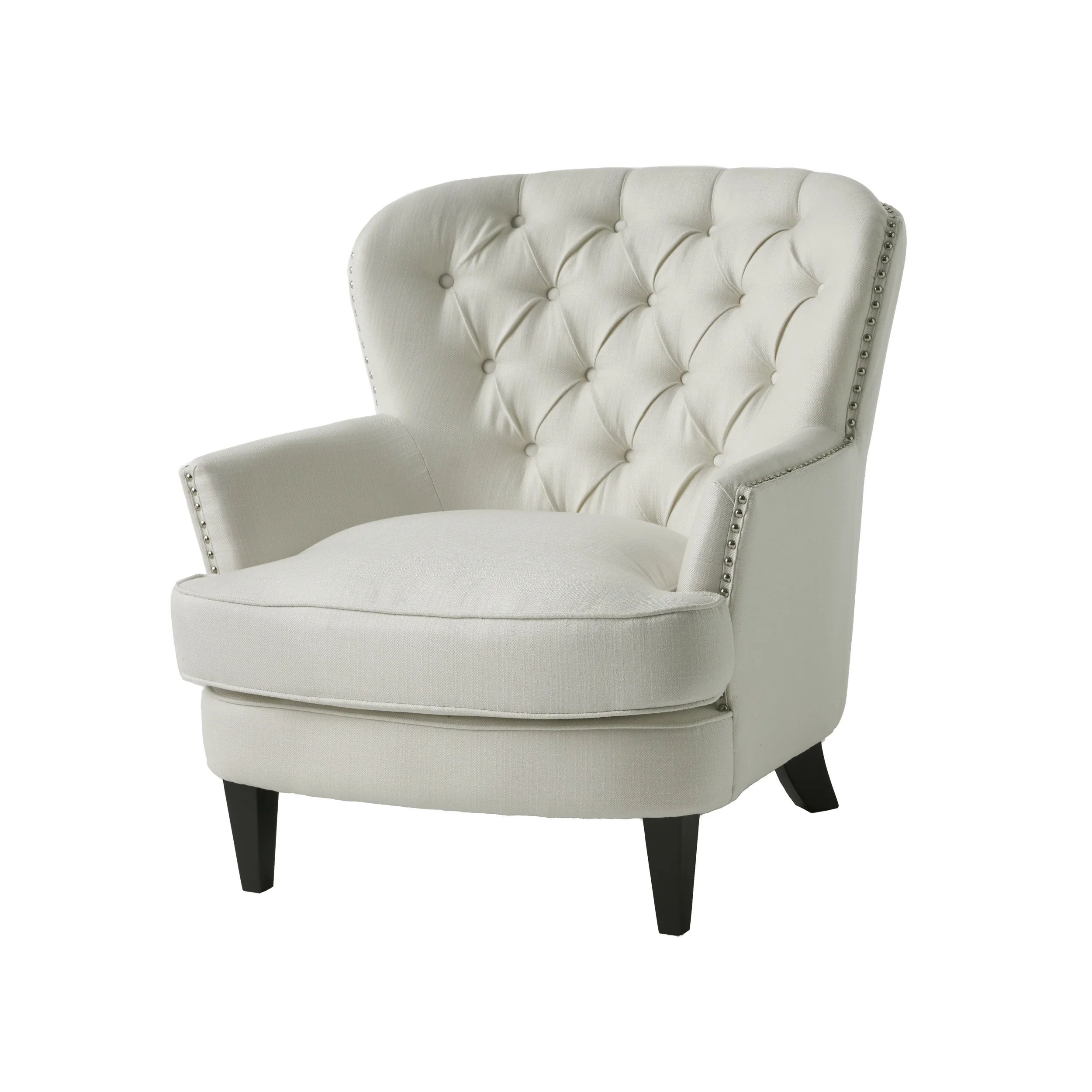 Alfred Button Tufted Fabric Club Chair - furnishings
