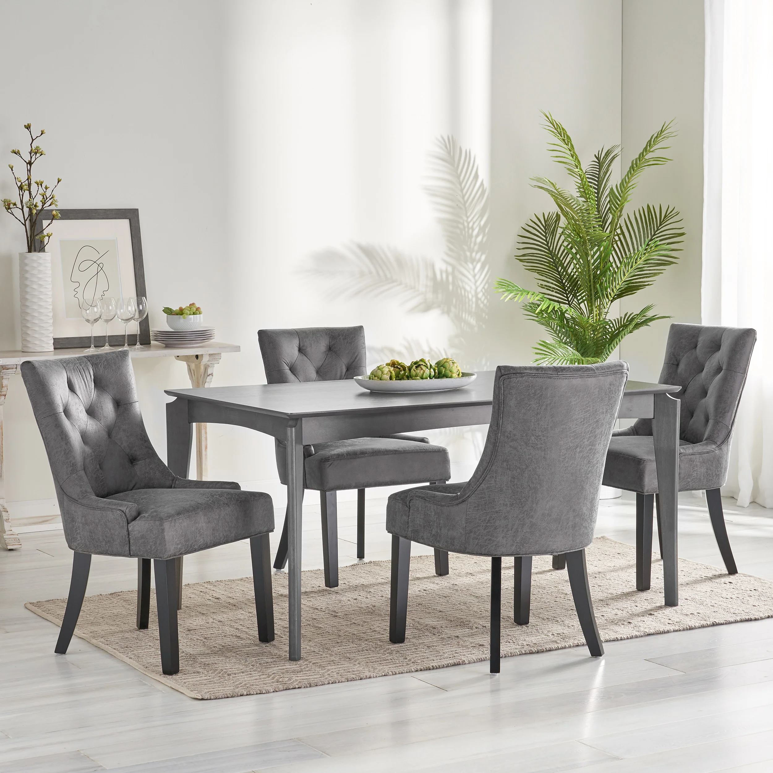 Stacy Hourglass Microfiber Dining Chairs (Set of 4) - furnishings