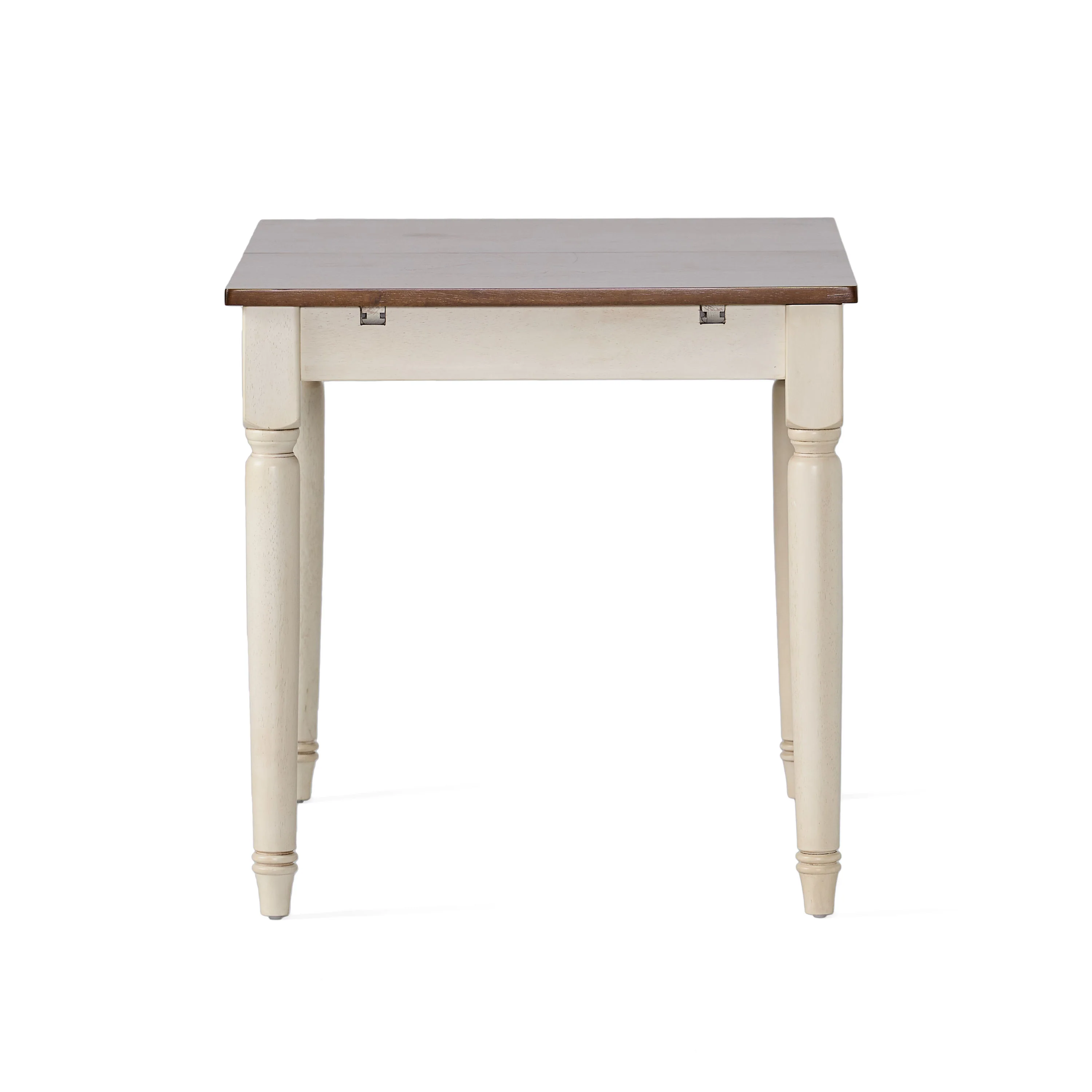 Broughton Rustic Wood Dining Table with Extendable Leaf, Dark Oak and Antique White - furnishings