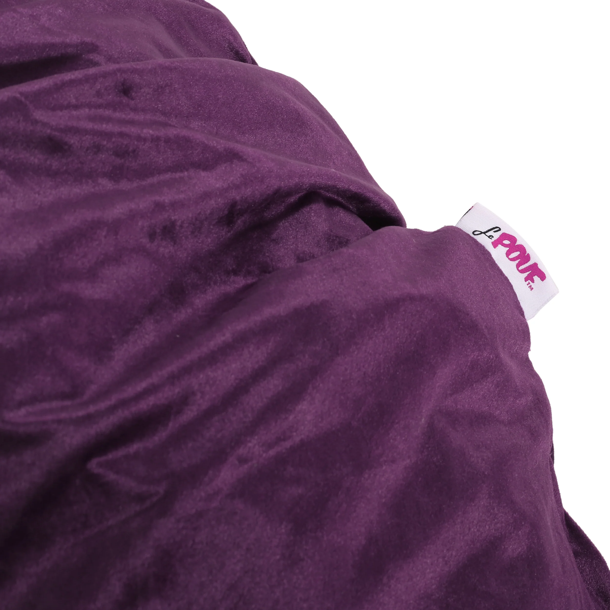 Hudspeth Modern 7.5 Ft. Velvet Eggplant Bean Bag - furnishings