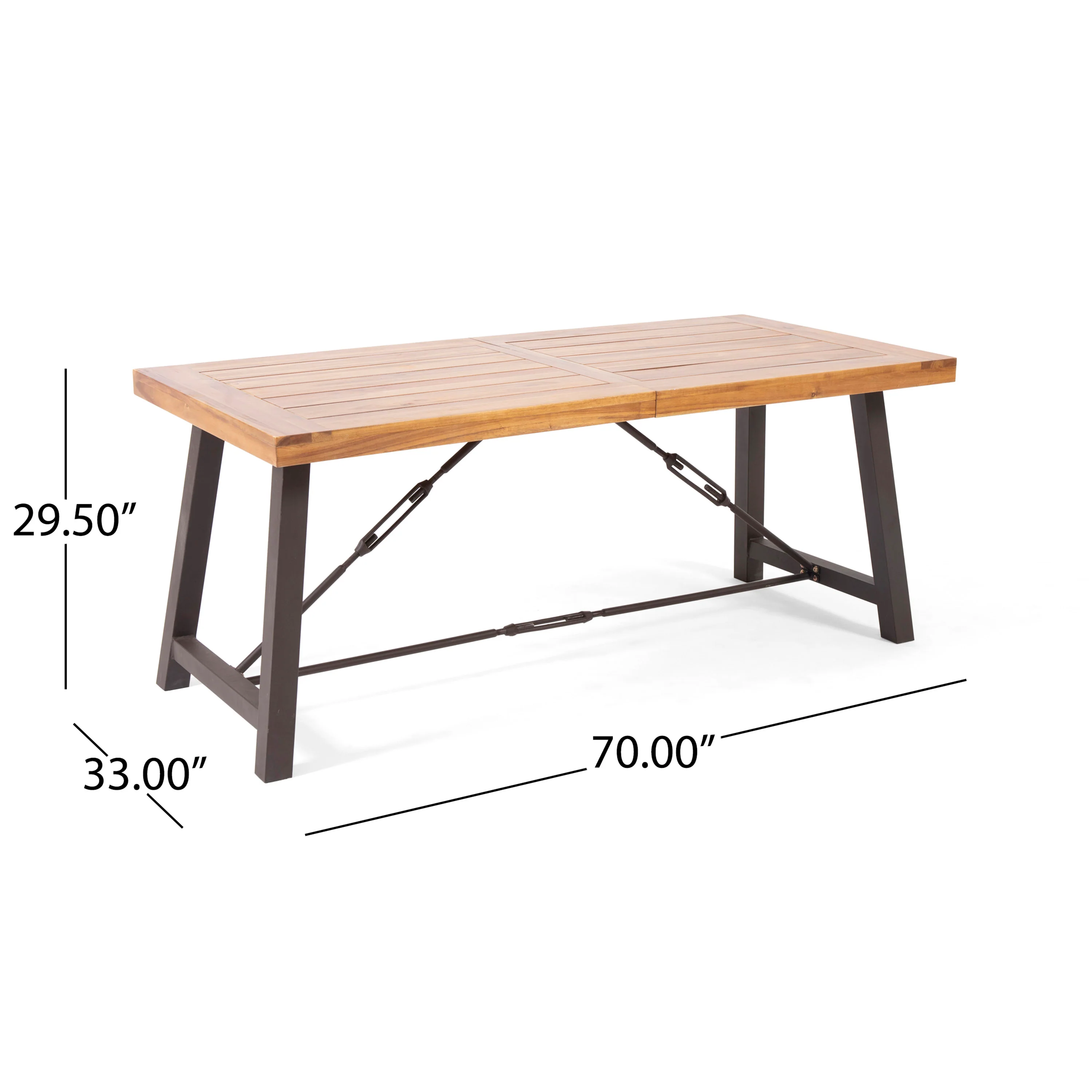 Spiegel Outdoor 7 Piece Dining Set with Teak Finished Wood Table and Brown Chairs - furnishings