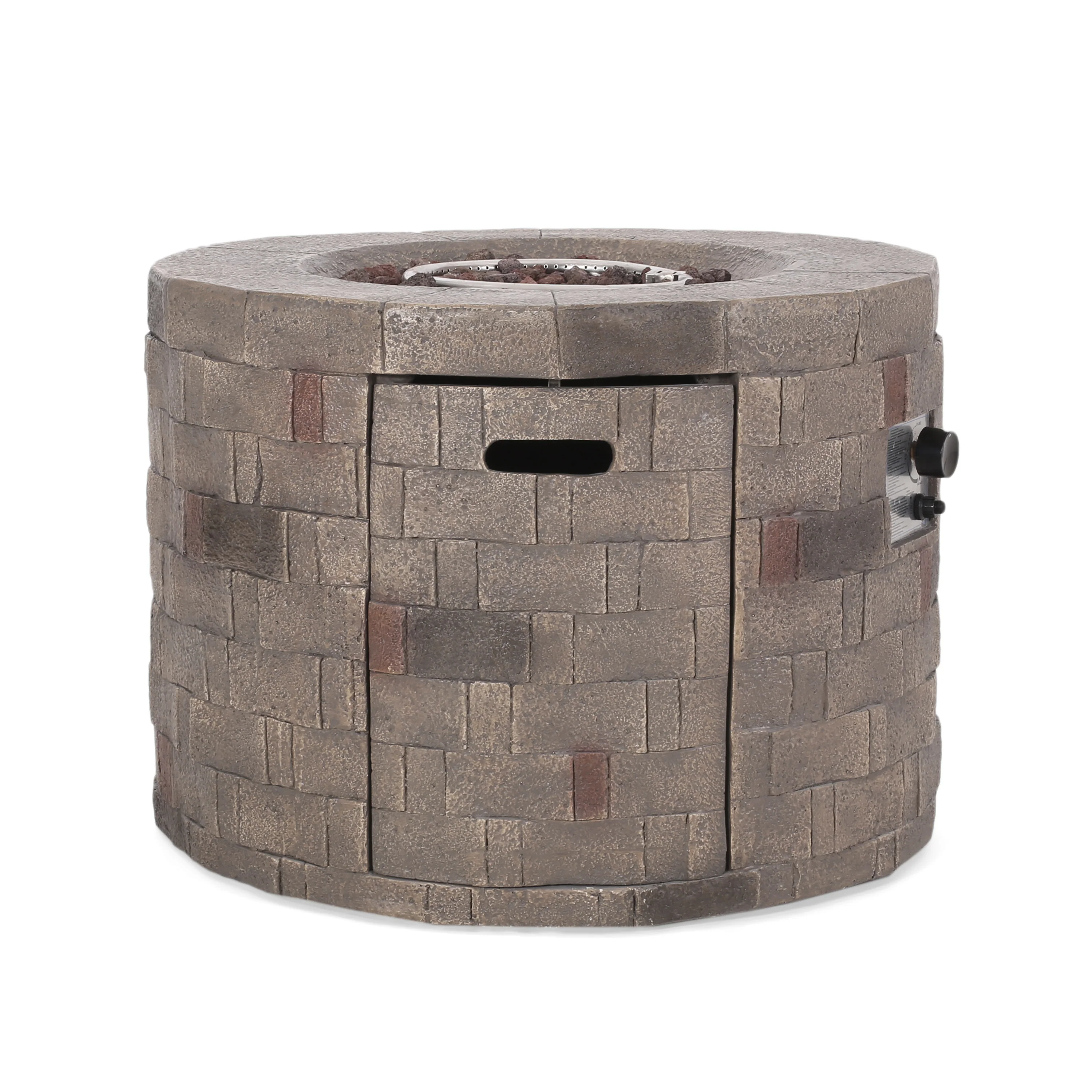 Kaur Outdoor Lightweight Concrete Circular Fire Pit - furnishings