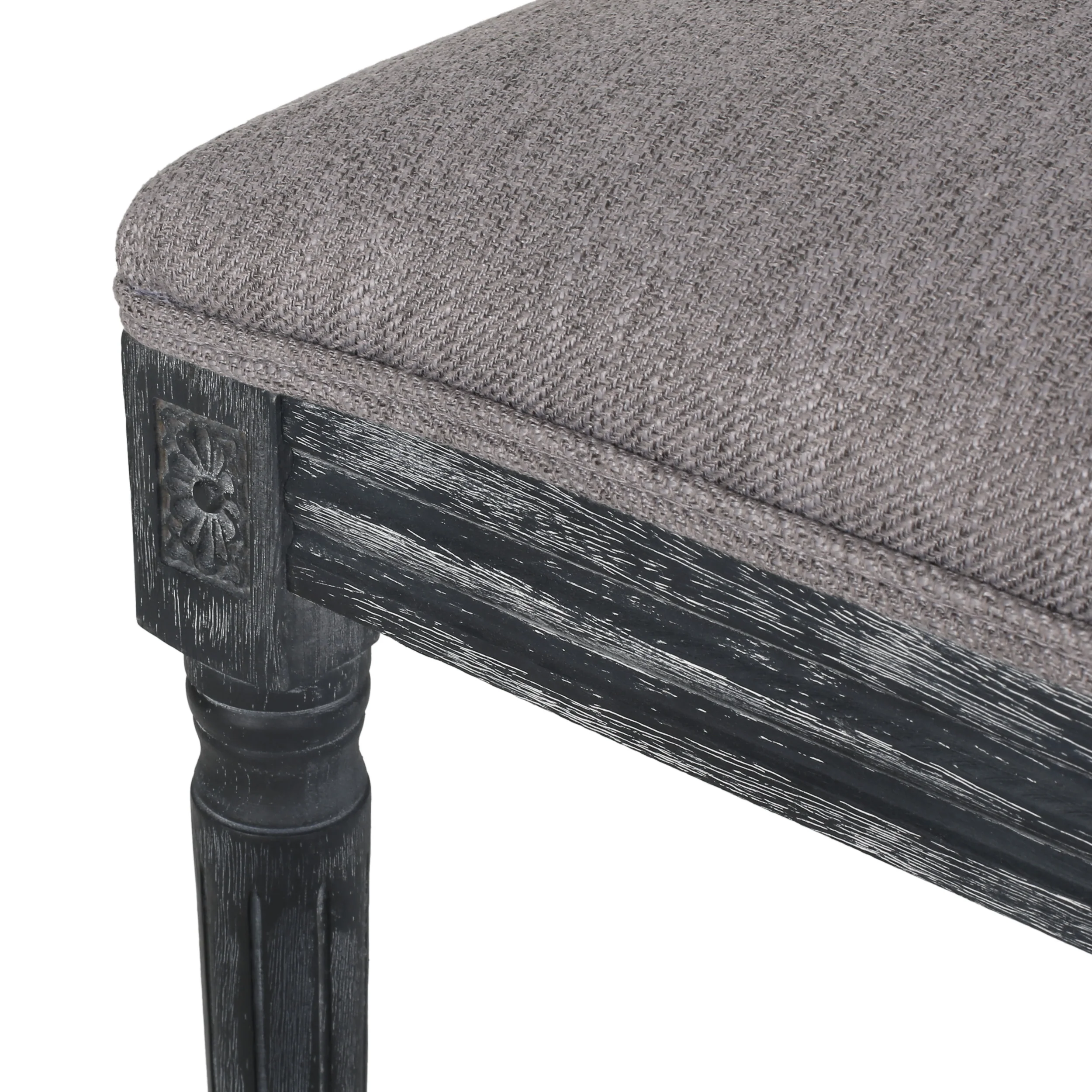 Fernleaf French Country Fabric Upholstered Wood Expandable 7 Piece Dining Set - furnishings