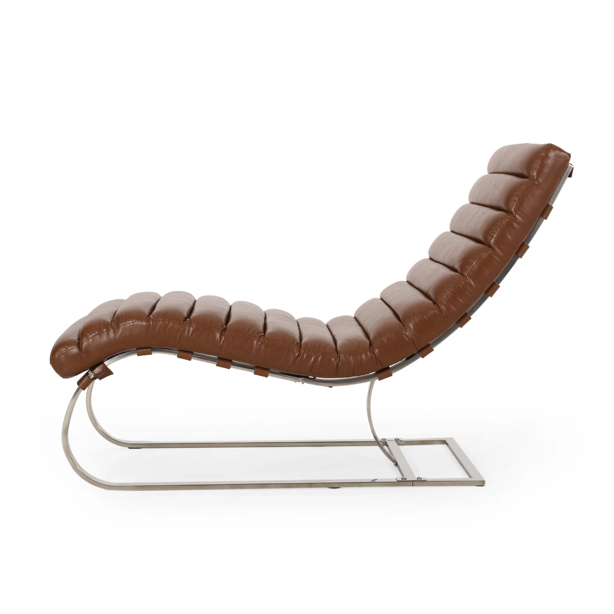 Pearsall Modern Channel Stitch Chaise Lounge - furnishings