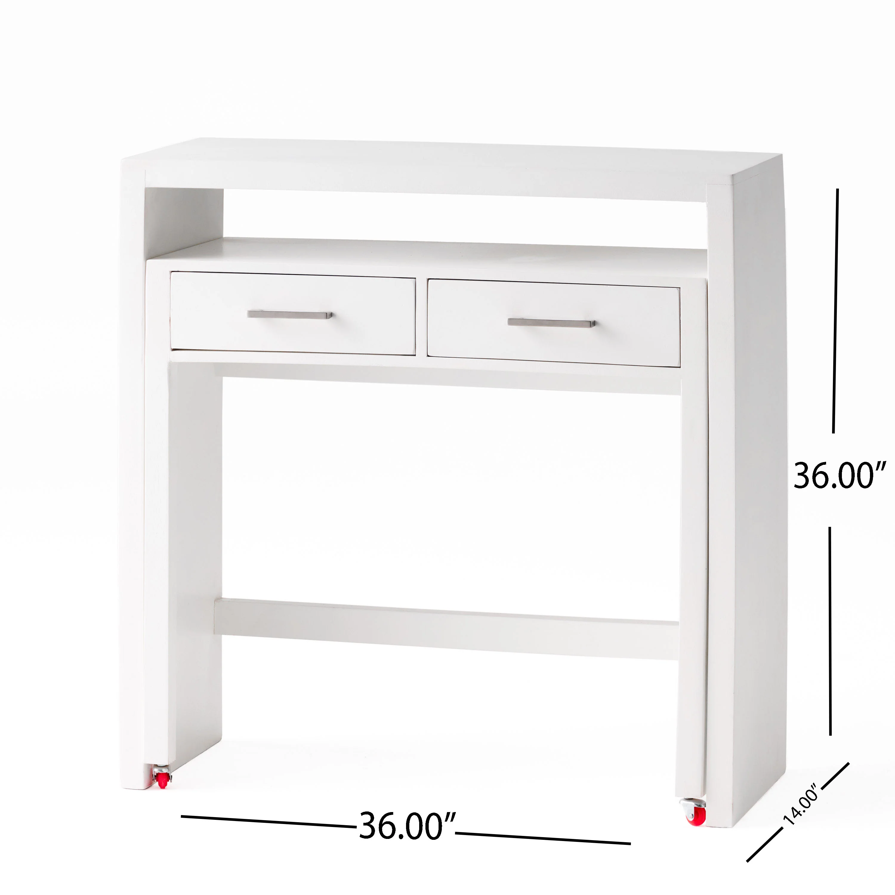 Axelle Contemporary Mango Wood Secretary Desk with Storage, White - furnishings