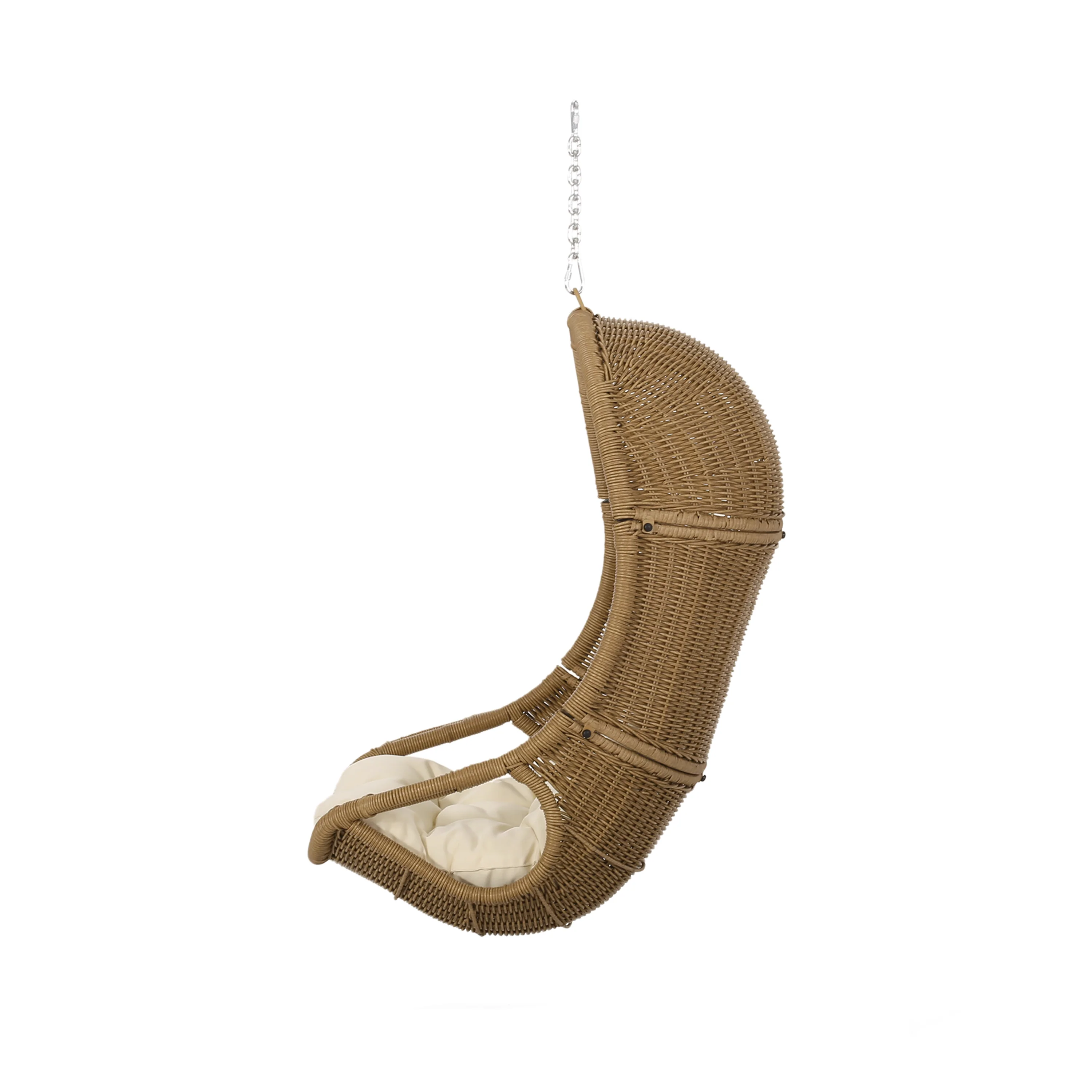 Yukon Outdoor Wicker Hanging Basket Chair with Cushions - furnishings