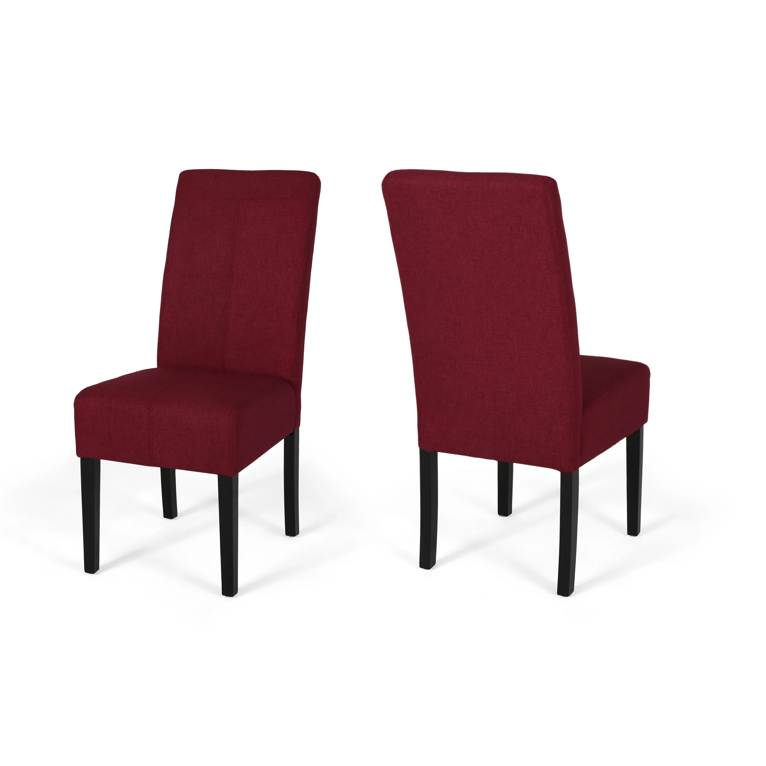 Raphael Wooden Dining Chairs (Set of 2), Deep Red and Dark Brown Finish - furnishings