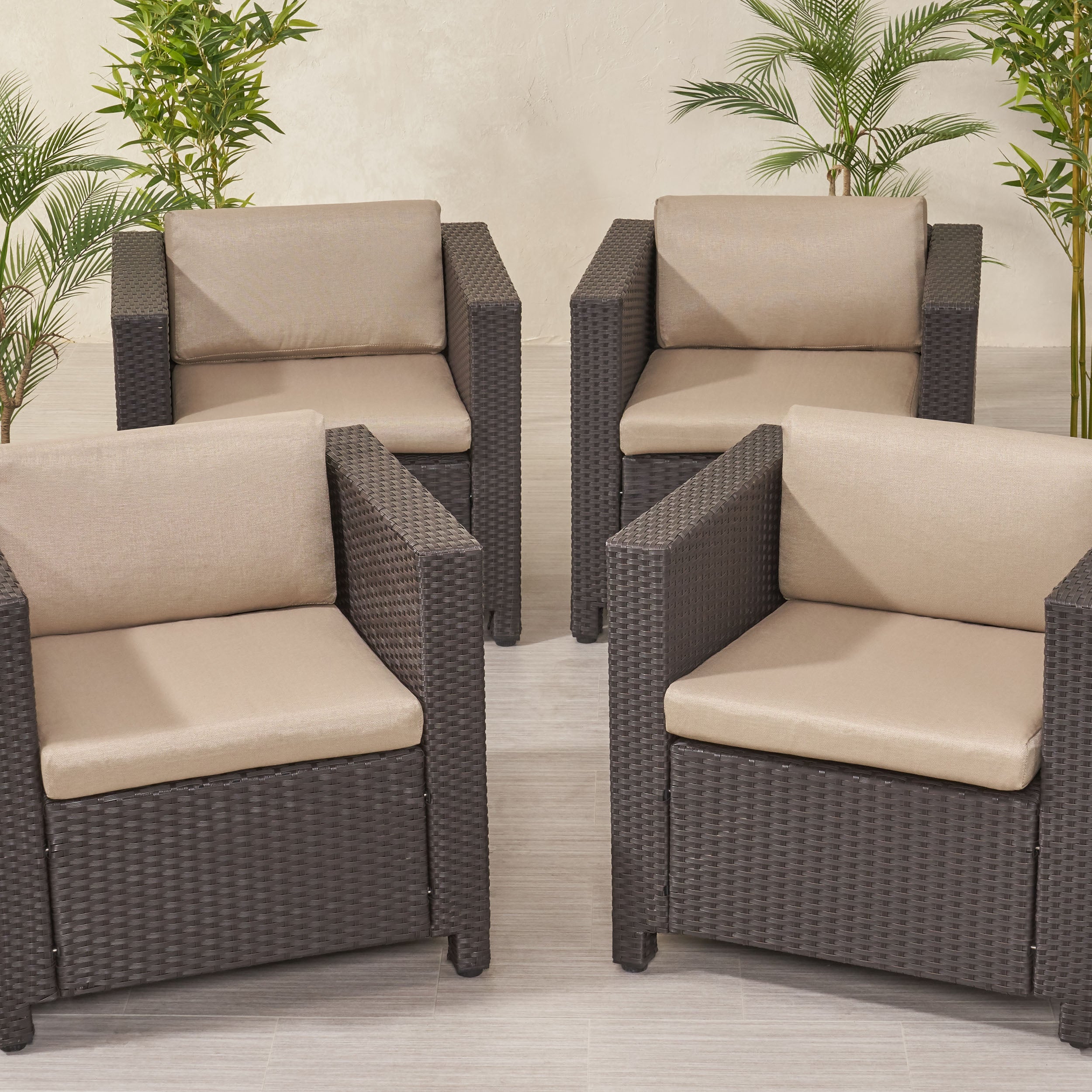 Illyria Outdoor Water Resistant Fabric Club Chair Cushions (Set of 4) - furnishings