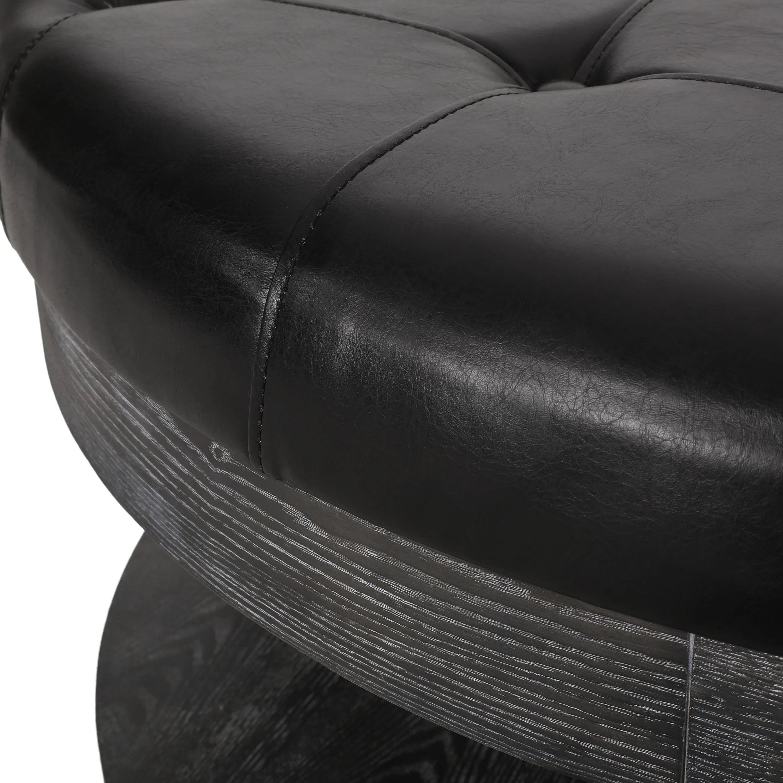 Andrue Contemporary Upholstered Round Ottoman - furnishings
