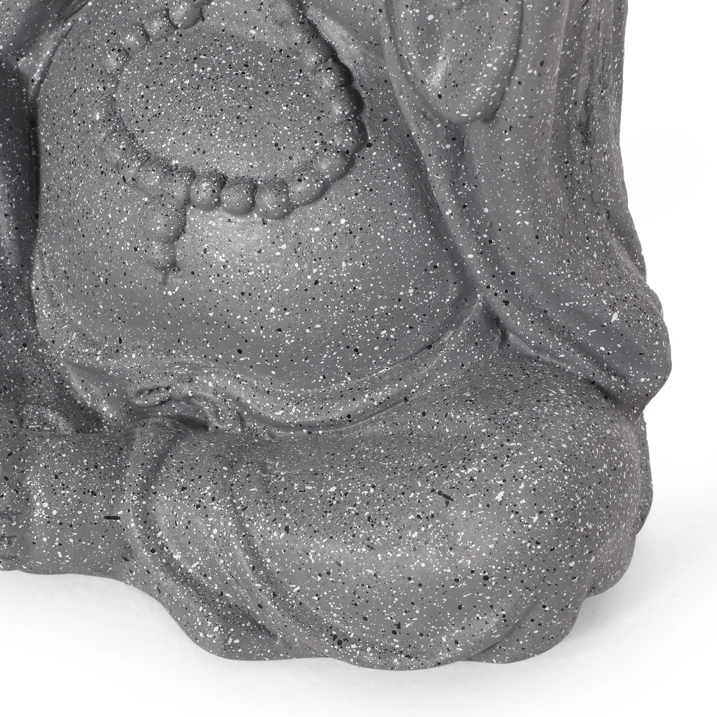 Conneaut Outdoor Speak No Evil Monk Garden Statue, Stone Gray - furnishings