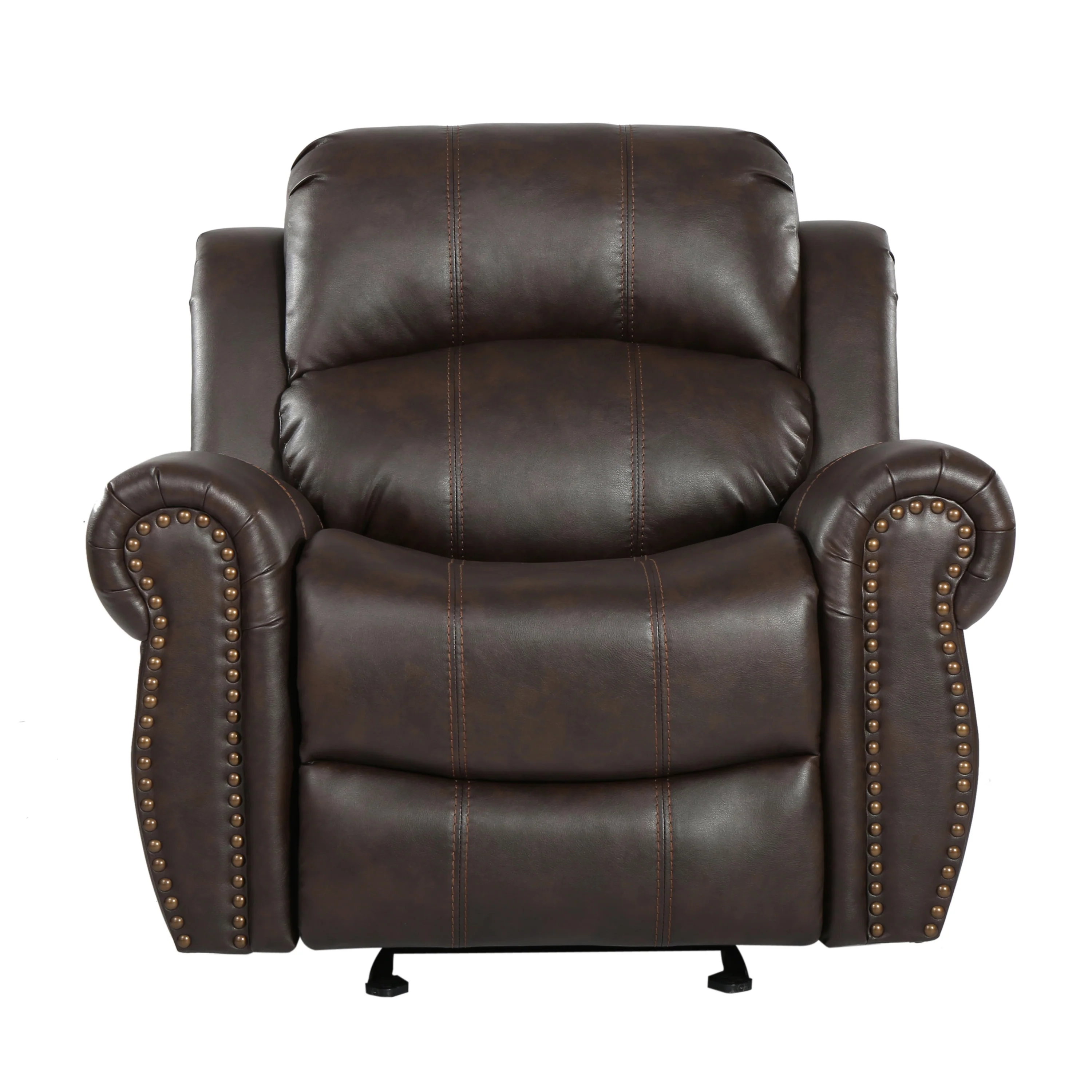 Harbor Contemporary Upholstered Faux Leather Gliding Recliner - furnishings