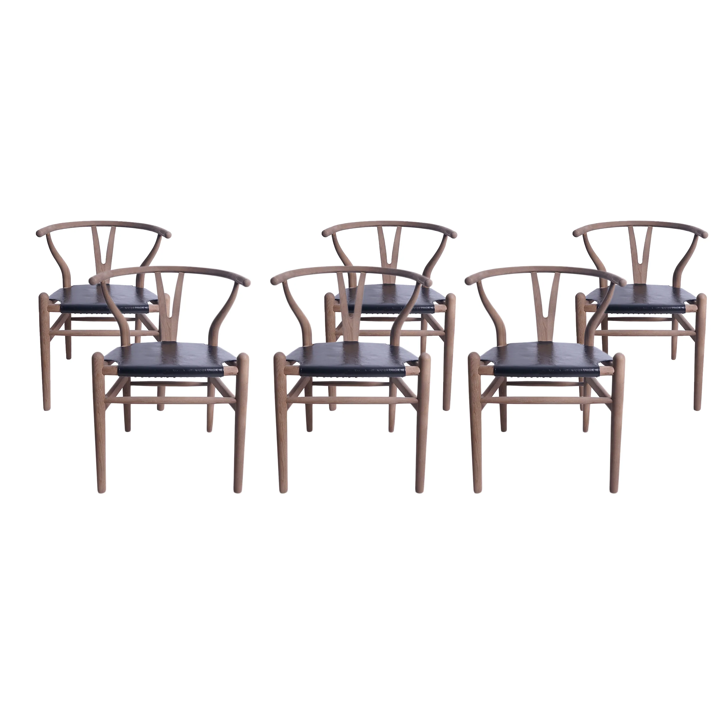 Quince Mid Century Boho Ash Wood Dining Chairs, Set of 6 - furnishings