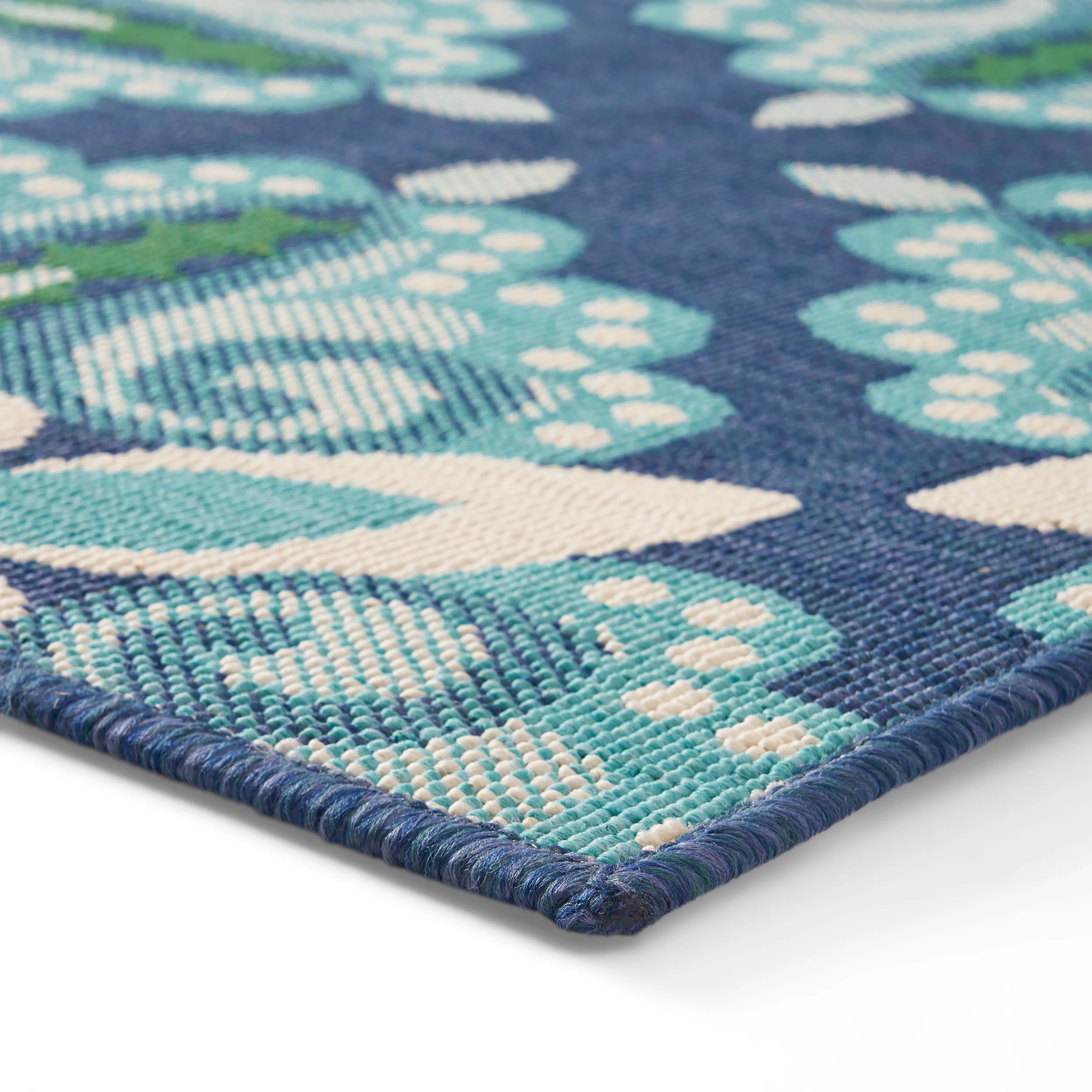 Pazel Indoor/Outdoor Floral Area Rug, Blue and Green - furnishings