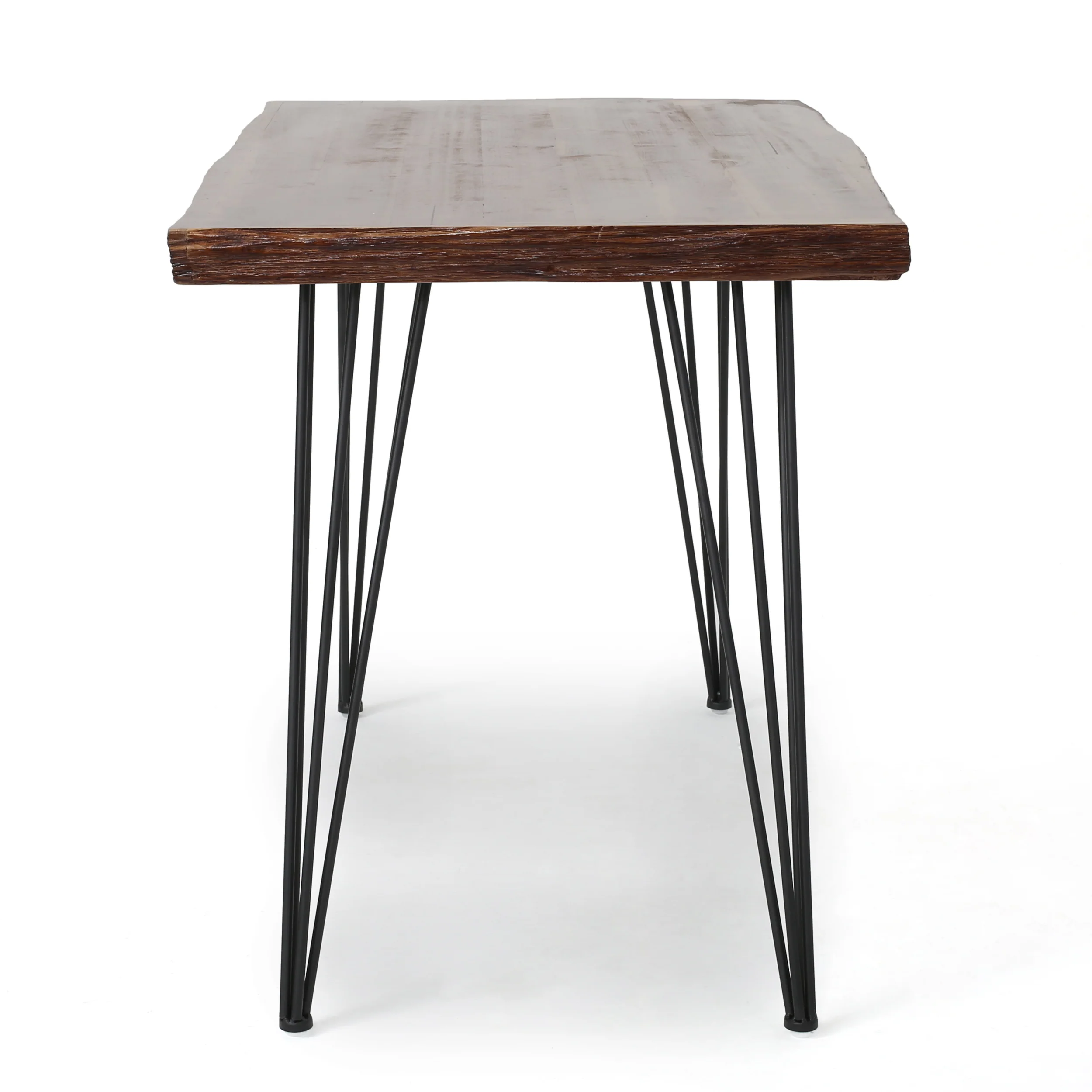 Kirkham Mid Century Natural Finish Faux Live Edge Firwood Desk Set - furnishings
