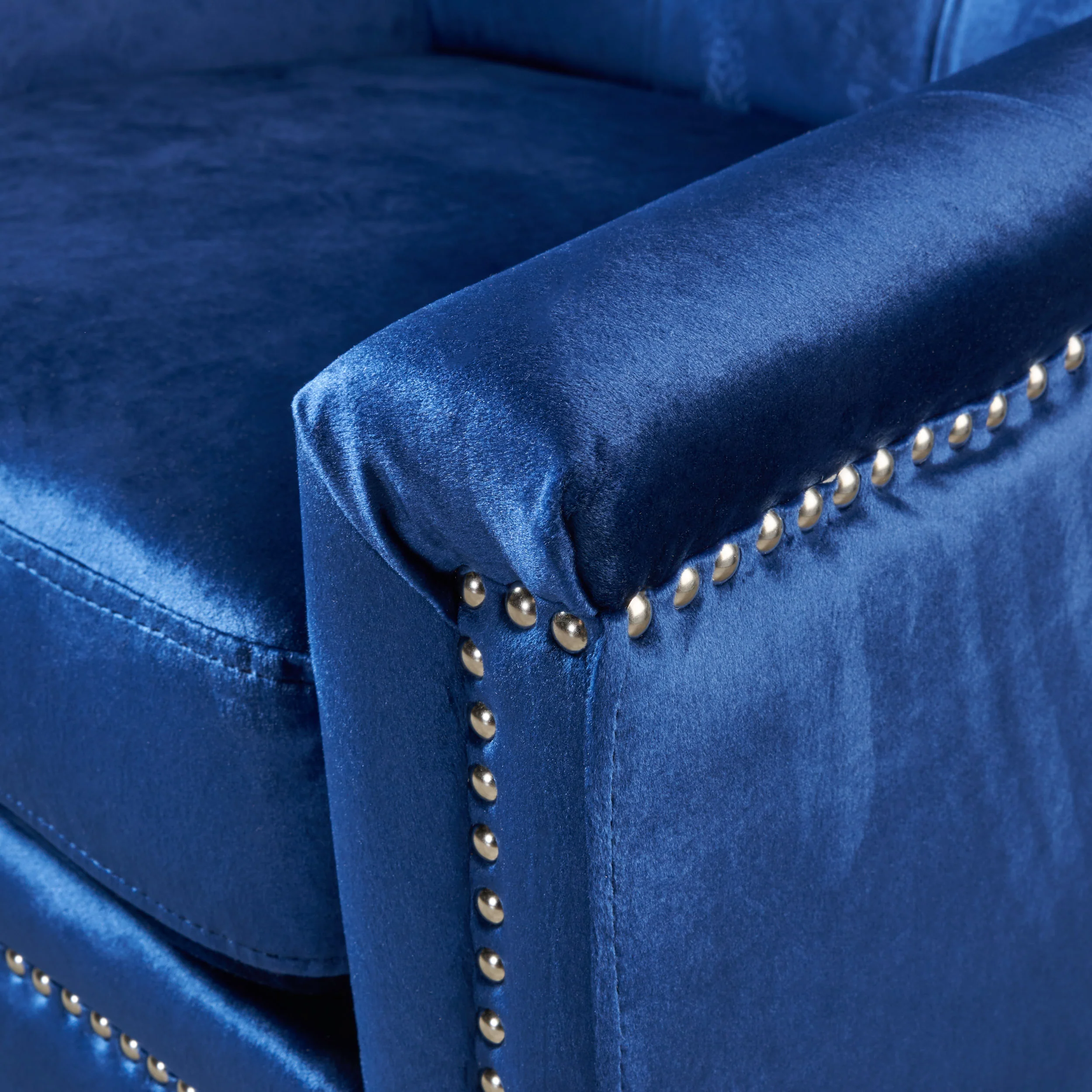 Ailsa Contemporary Button Tufted Fabric Club Chair with Nailhead Trim - furnishings