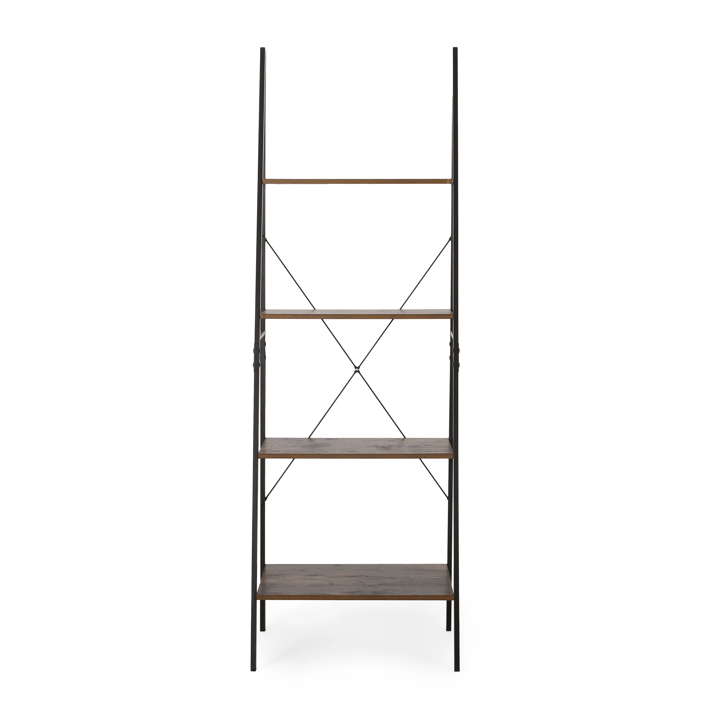 Wolfe Modern Industrial 4 Shelf Etagere Ladder Bookcase - furnishings