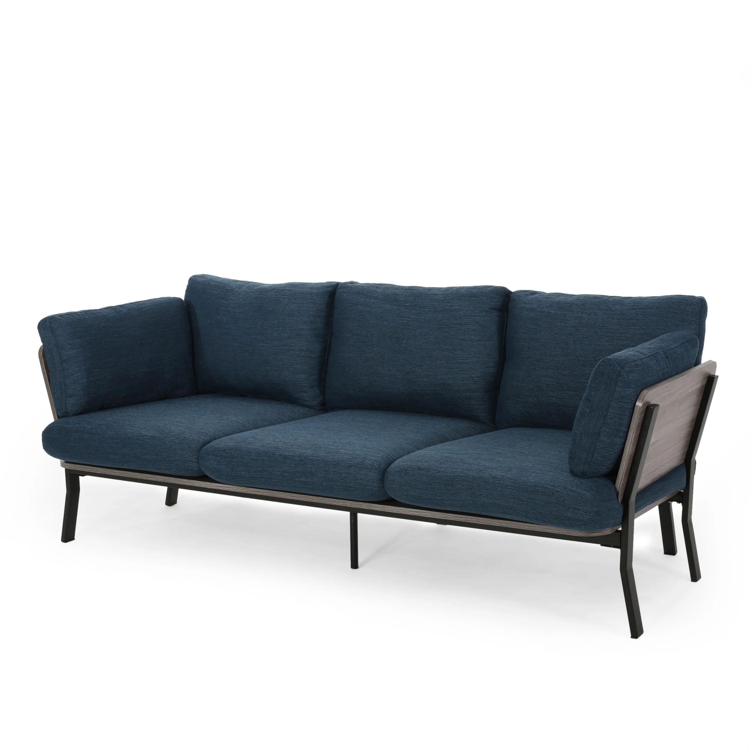 Athea Mid-Century Modern 3 Seater Wood Frame Sofa - furnishings