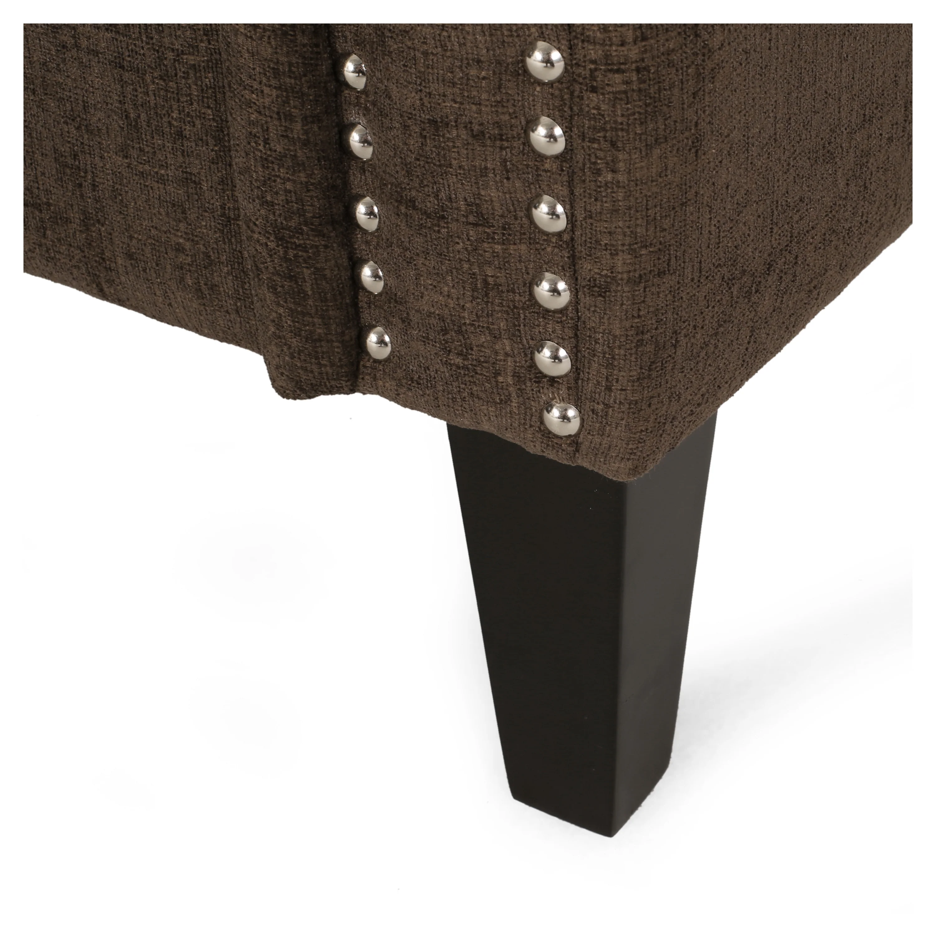 Dobles Contemporary Fabric 3 Seater Sofa with Nailhead Trim - furnishings
