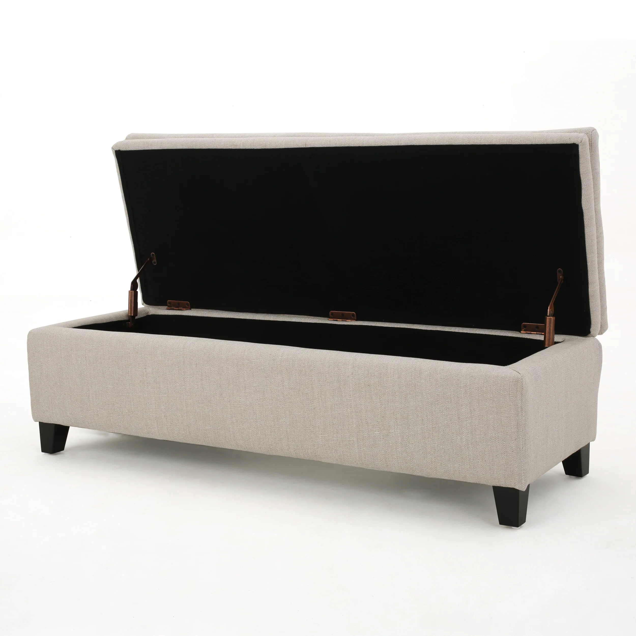 Sandford Contemporary Tufted Linen Storage Ottoman Bench - furnishings