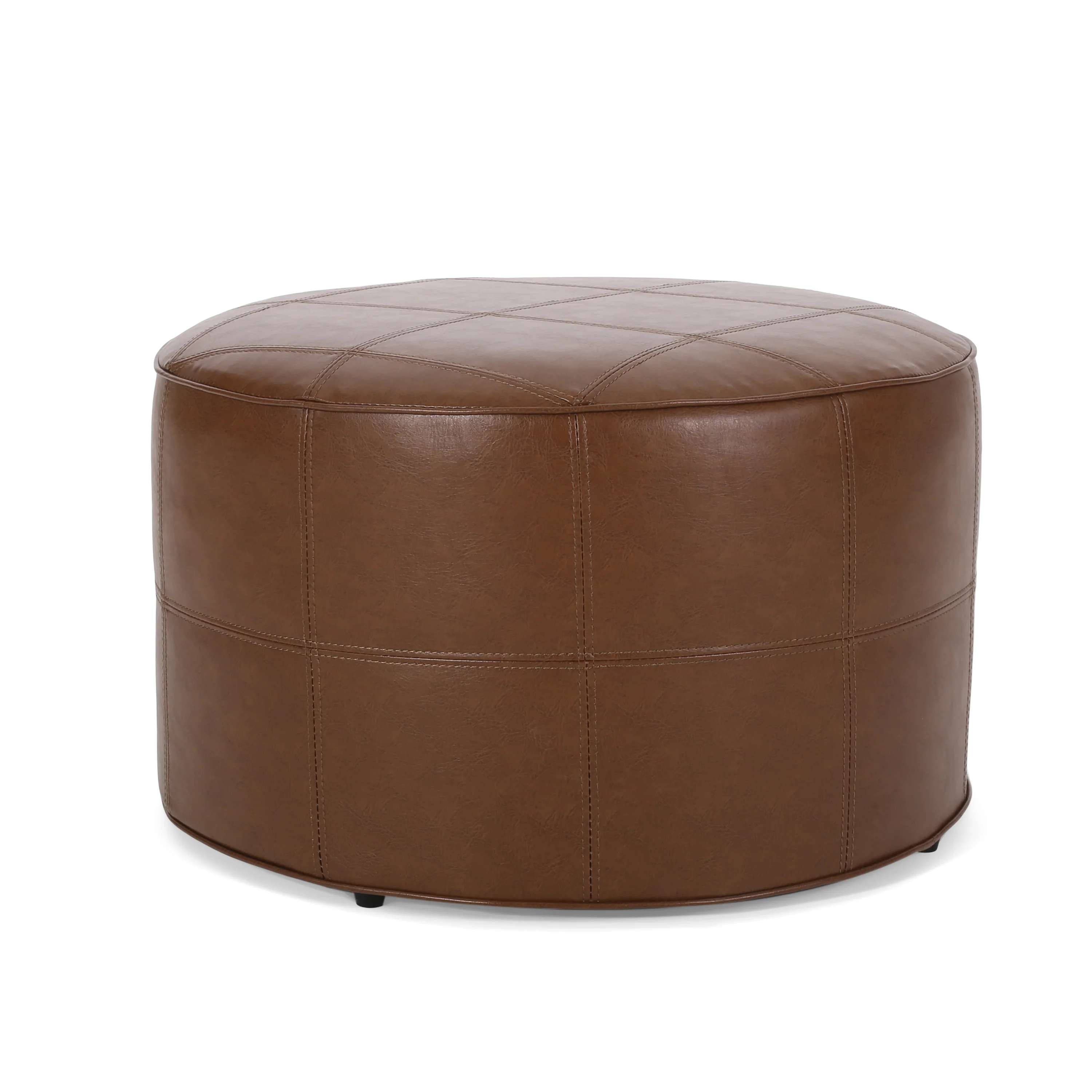 Dored Faux Leather Upholstered Ottoman - furnishings