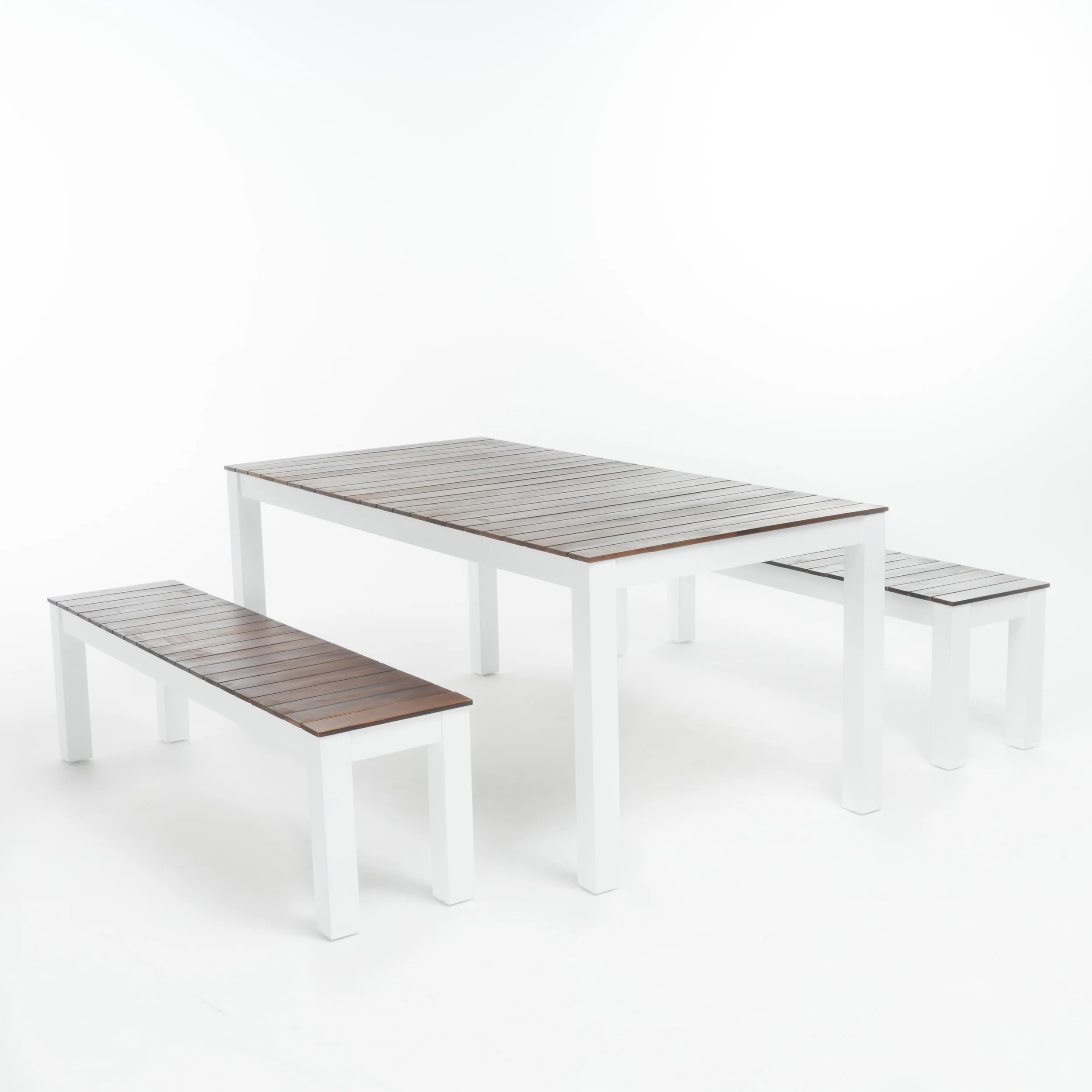 Rodanthe Outdoor Contemporary 3 Piece Acacia Wood Picnic Dining Set with Benches - furnishings