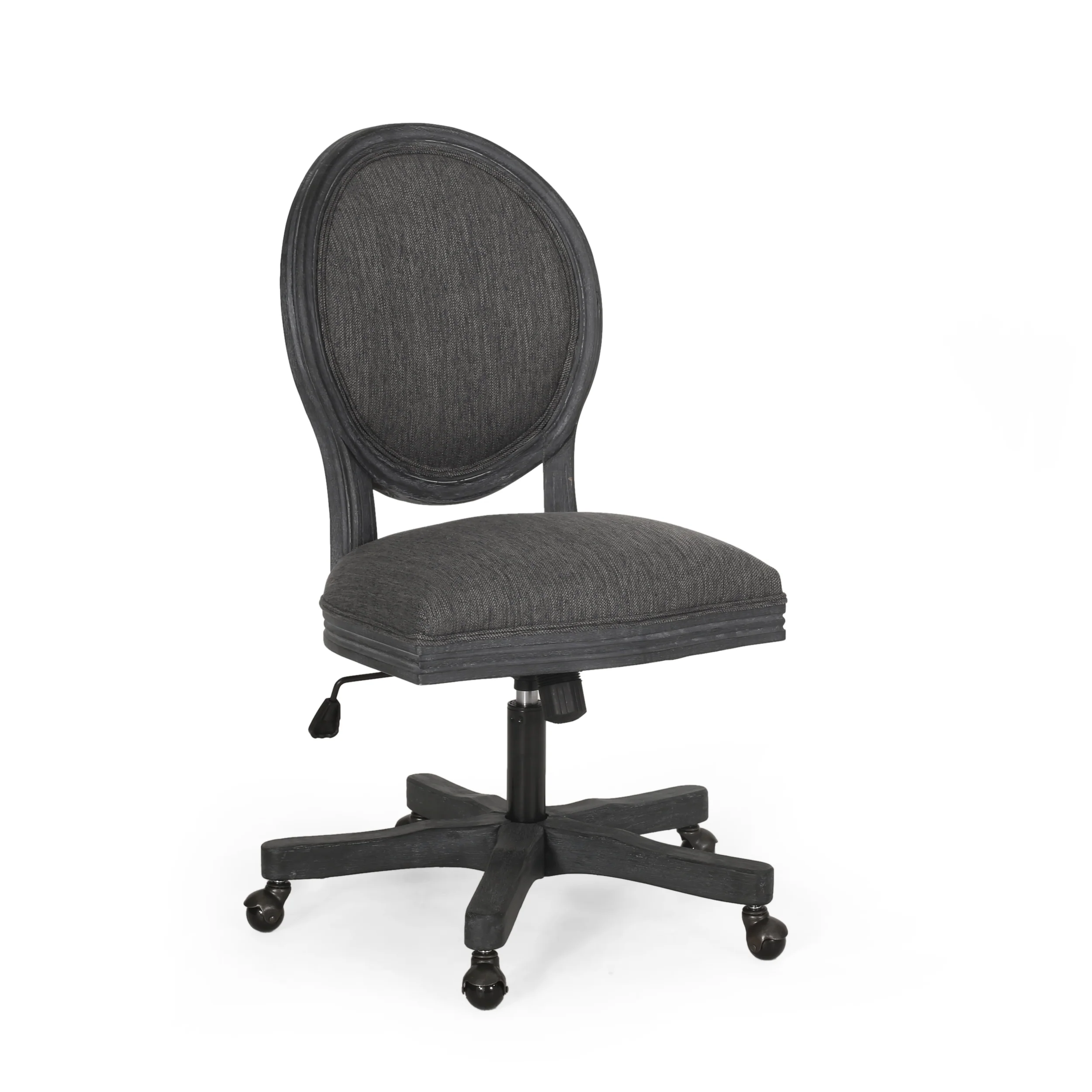 Westby French Country Upholstered Swivel Office Chair - furnishings