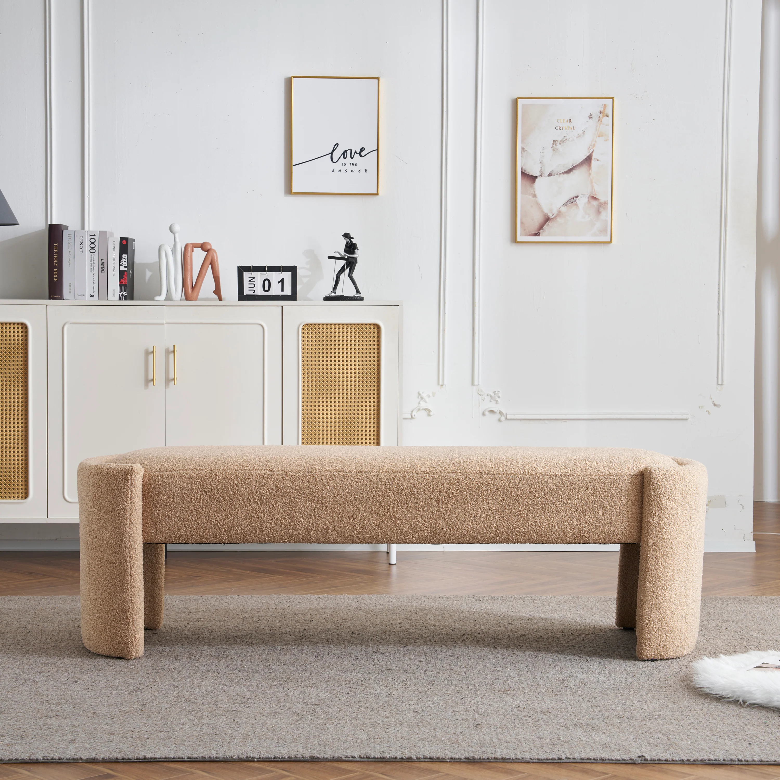 Aureliuss Modern Fabric Ottoman Bench - furnishings