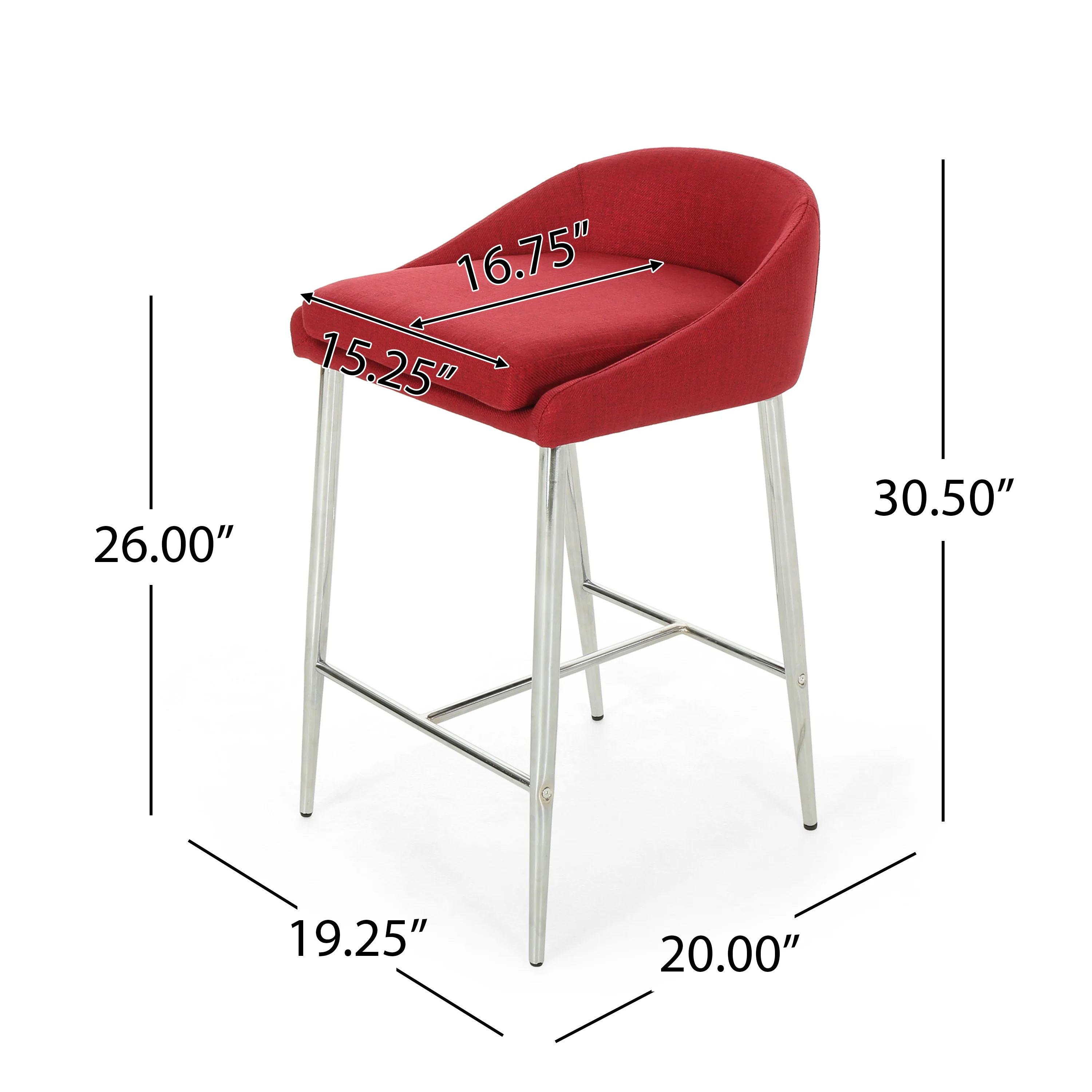 Fanny Upholstered Counter Stools, Modern, Upholstered (Set of 2) - furnishings