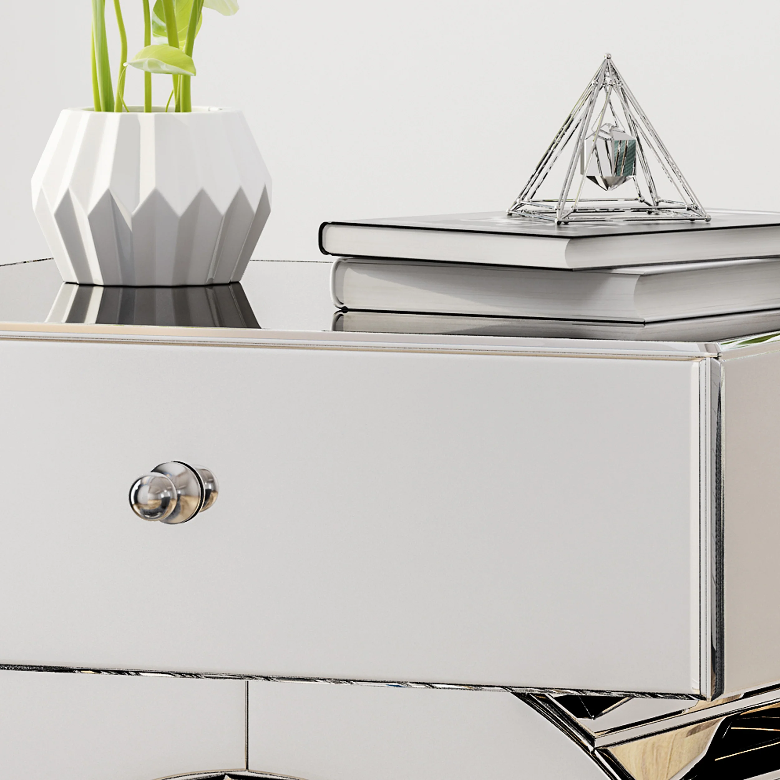 Lance Glam Mirrored Accent Table - furnishings