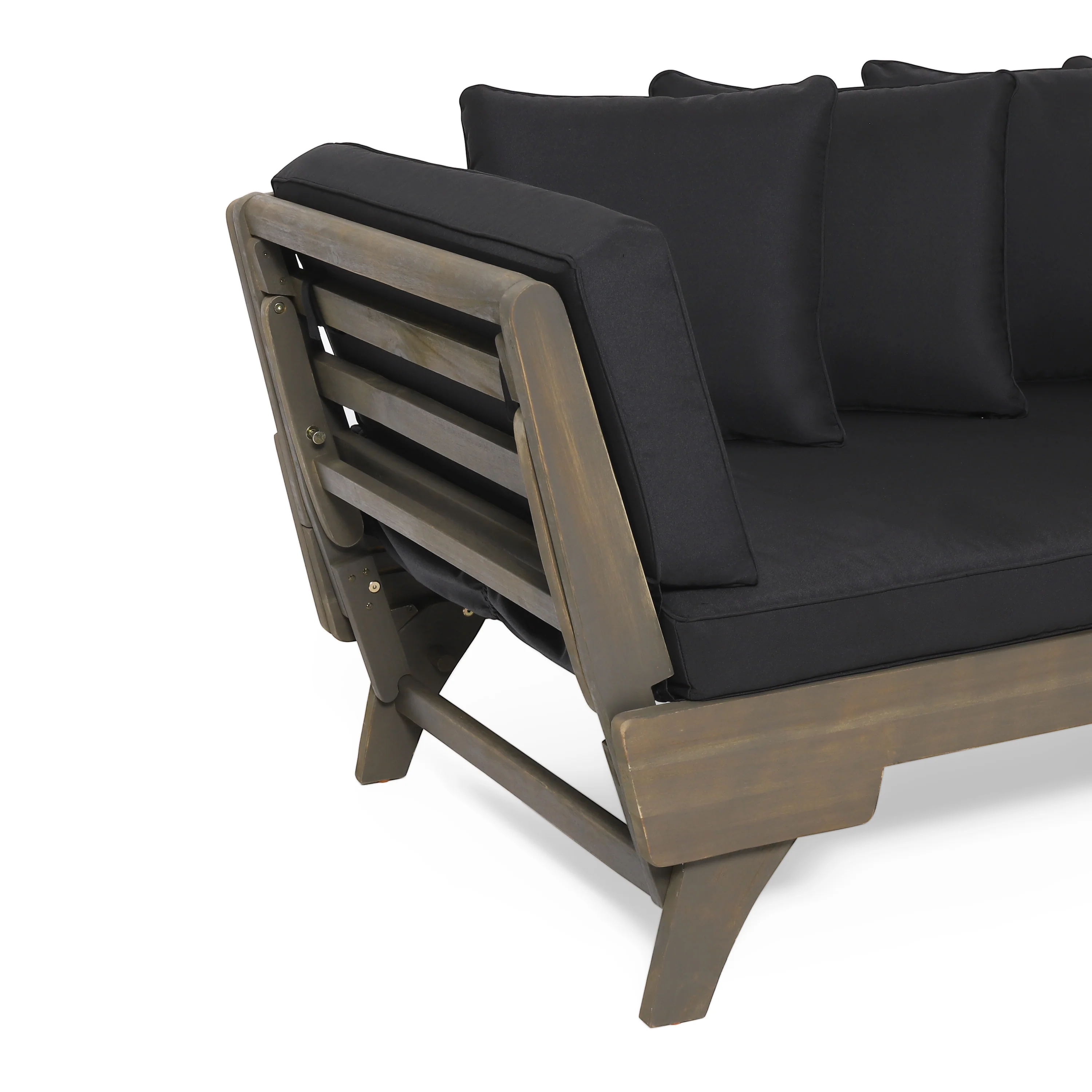 Othello Outdoor Acacia Wood Expandable Daybed with Water Resistant Cushions - furnishings