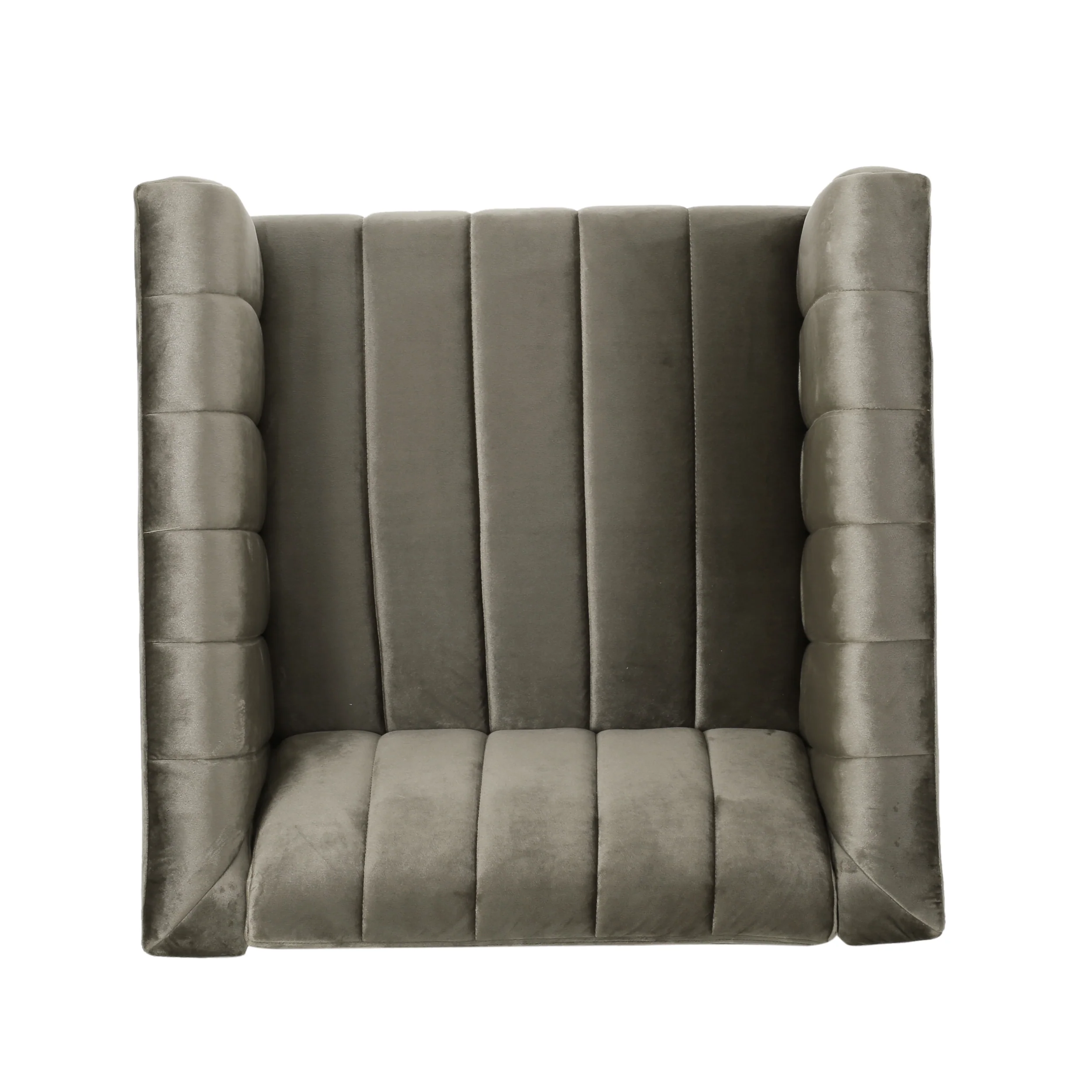 Masie Contemporary Channel Stitch Velvet Club Chair - furnishings