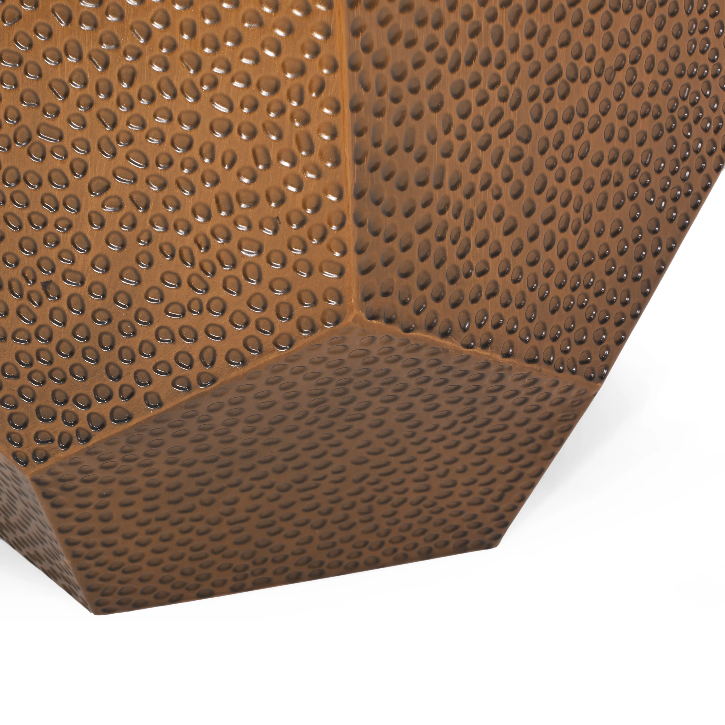 Spofford Modern Hammered Iron Geometric Side Table - furnishings