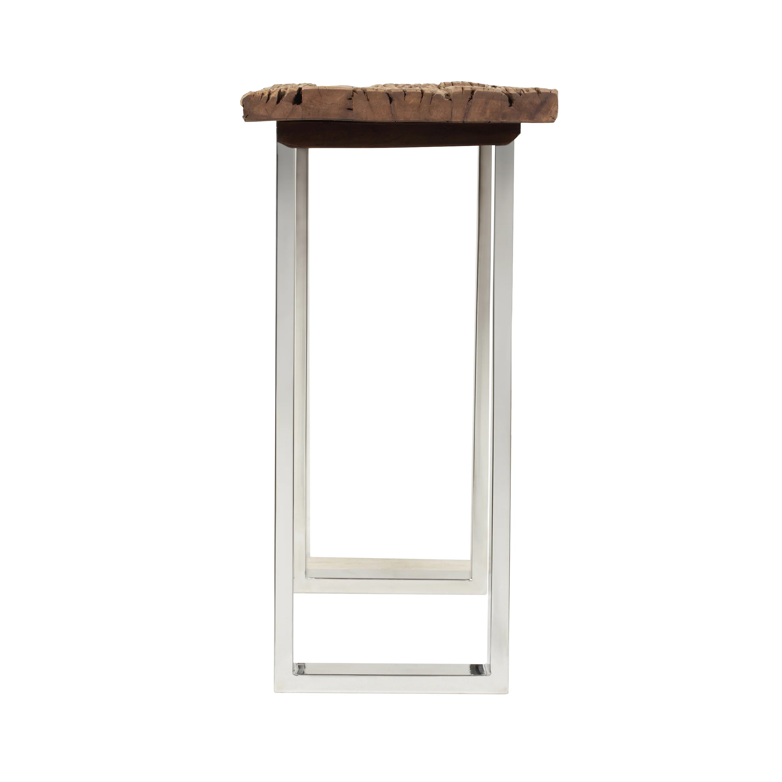 Breklyn Rustic Glam Console Table with Raw Wood Tabletop - furnishings