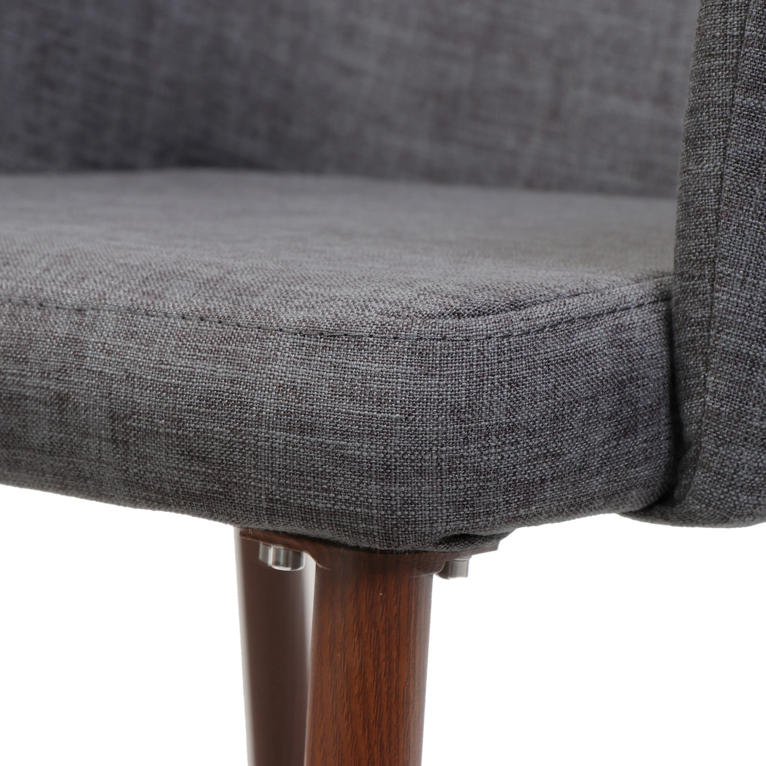 Nande Mid Century Fabric Dining Chairs with Wood Finished Legs - Set of 2 - furnishings