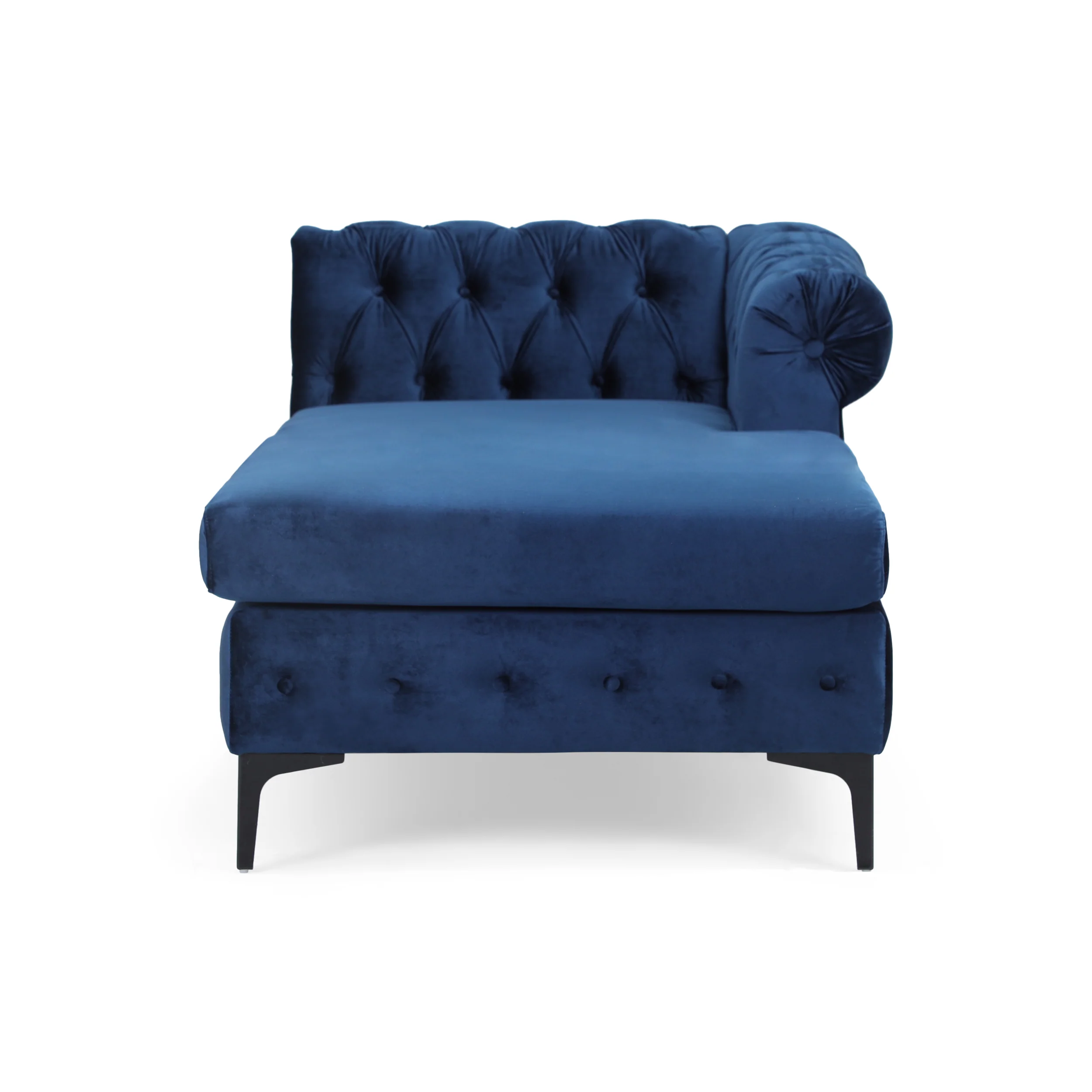 Juelz Contemporary Velvet 3 Seater Sectional Sofa with Chaise Lounge - furnishings