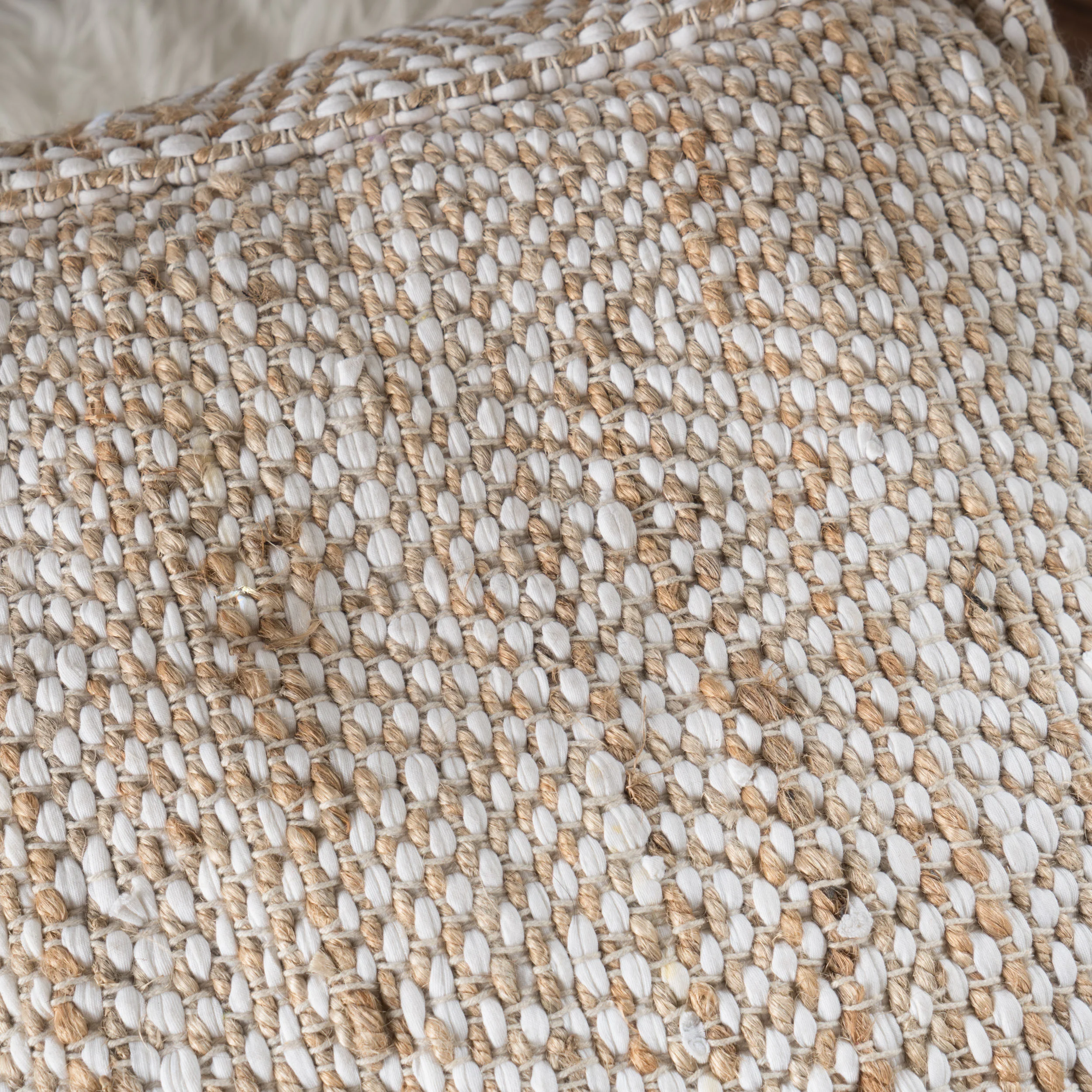 Maja Hand-Crafted Boho Fabric Cube Pouf - furnishings