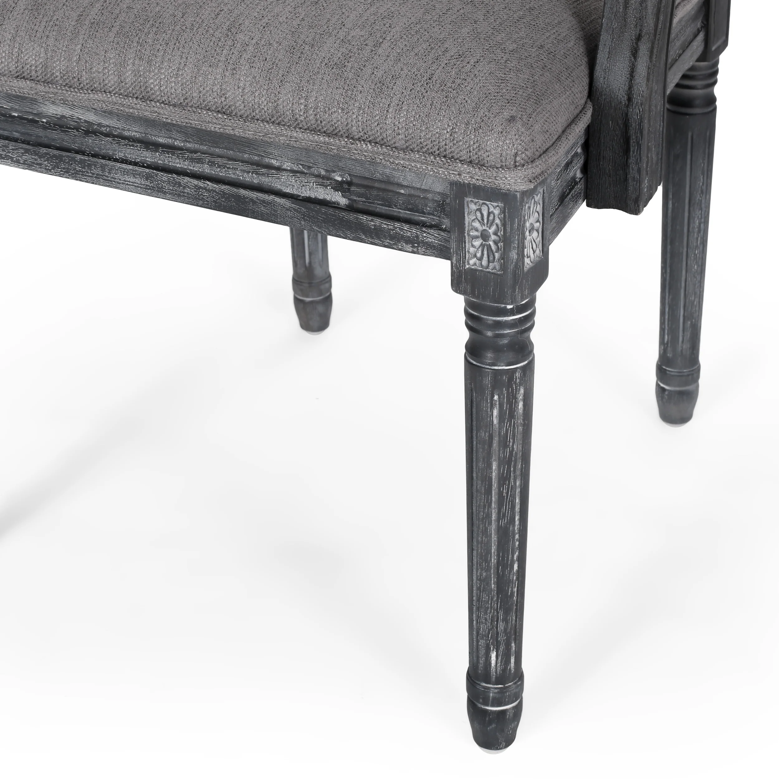 Regan French Country Fabric Upholstered Wood Expandable 7 Piece Dining Set - furnishings