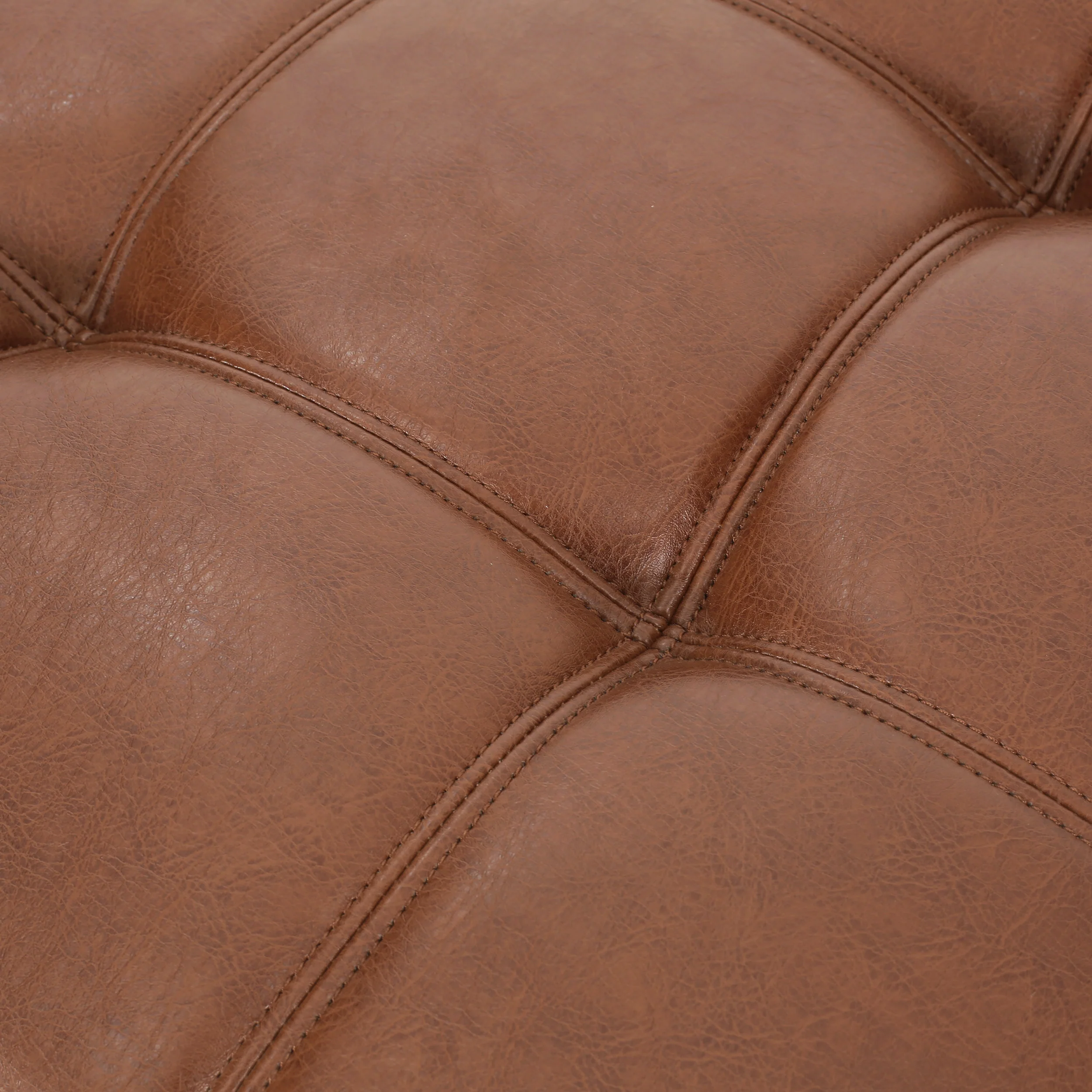 Littell Faux Leather Tufted Ottoman - furnishings