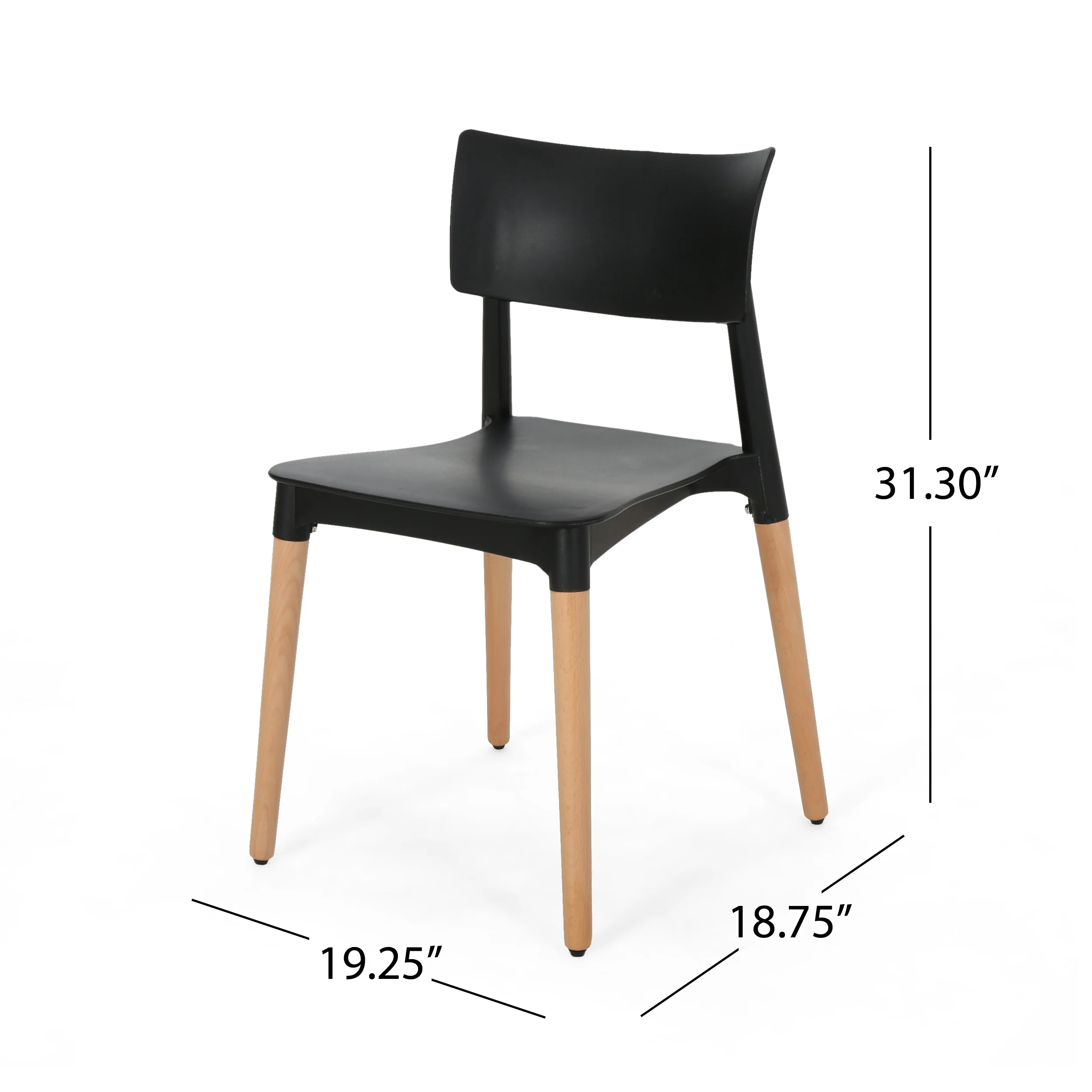 Isabel Modern Dining Chair with Beech Wood Legs (Set of 2) - furnishings