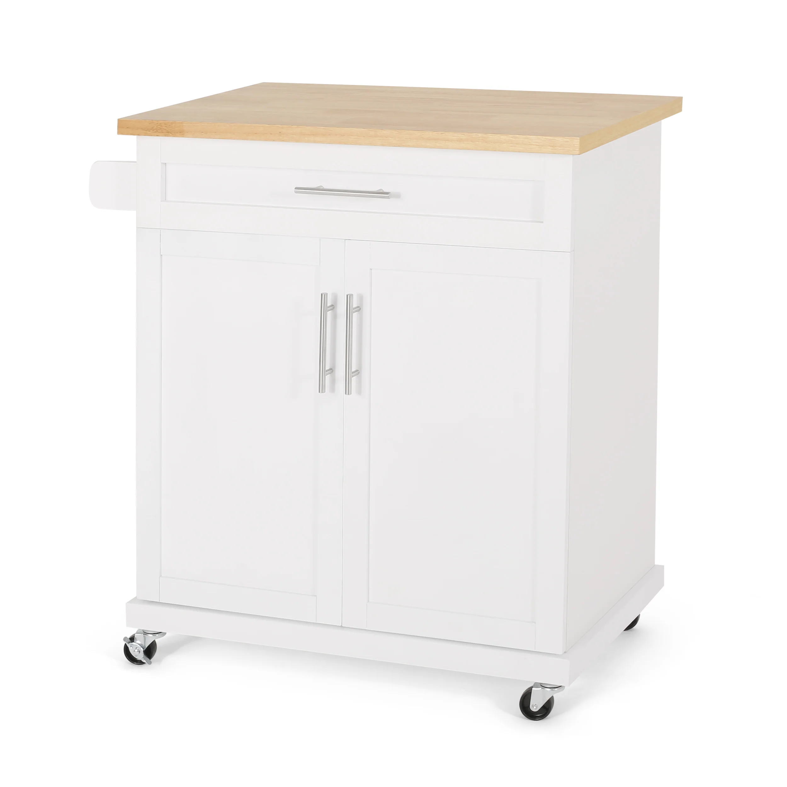 Negley Contemporary Kitchen Cart with Wheels - furnishings