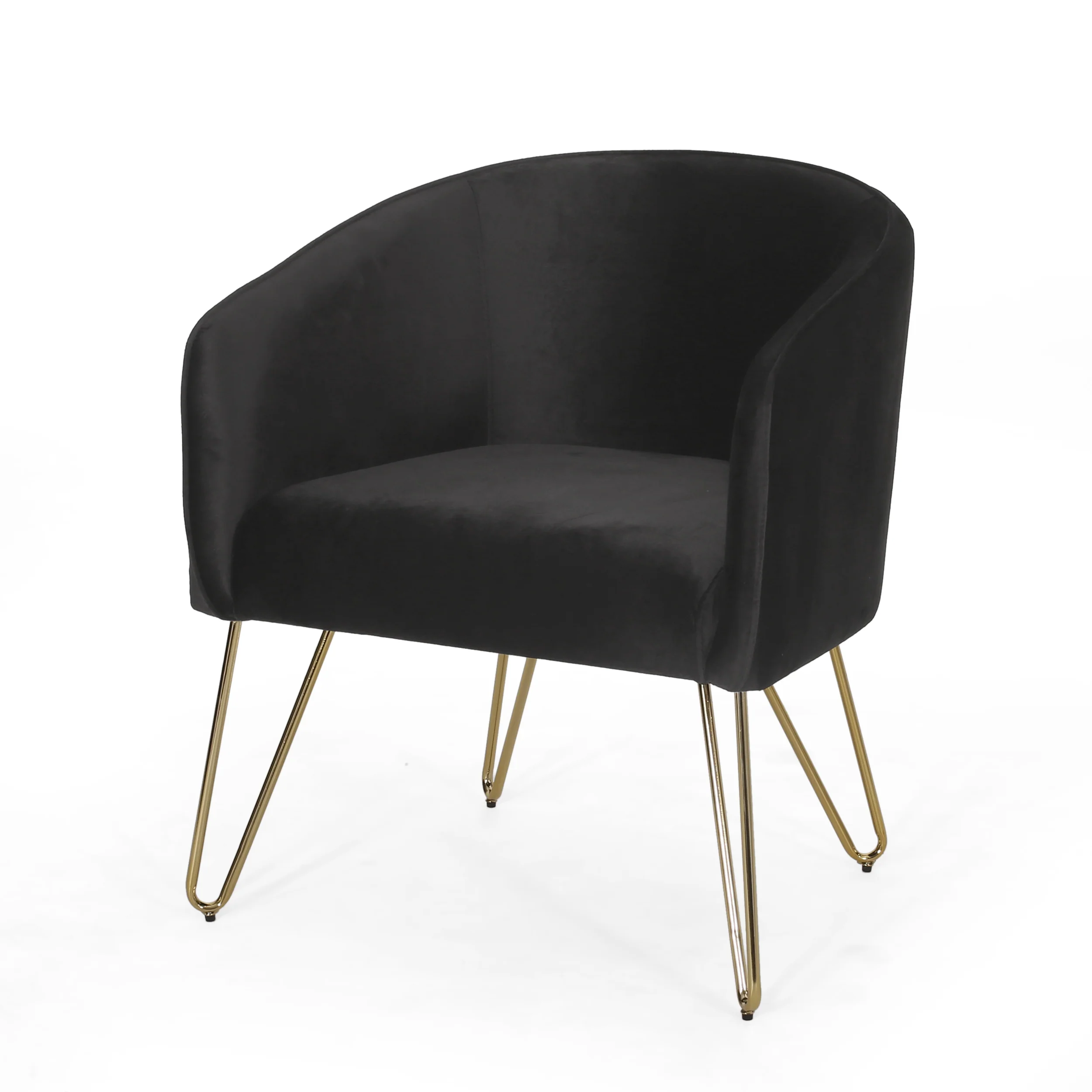 Paul Modern Glam Velvet Club Chair with Hairpin Legs - furnishings