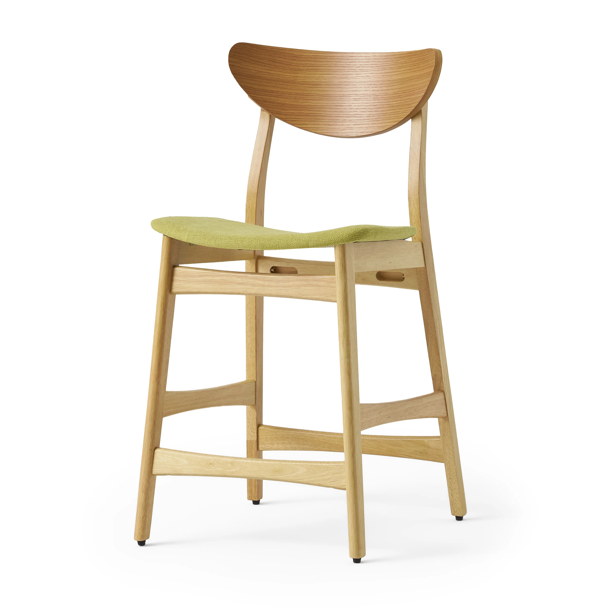 Molle Oak Finish Mid Century Design 24-Inch Counter Stools (Set of 2) - furnishings