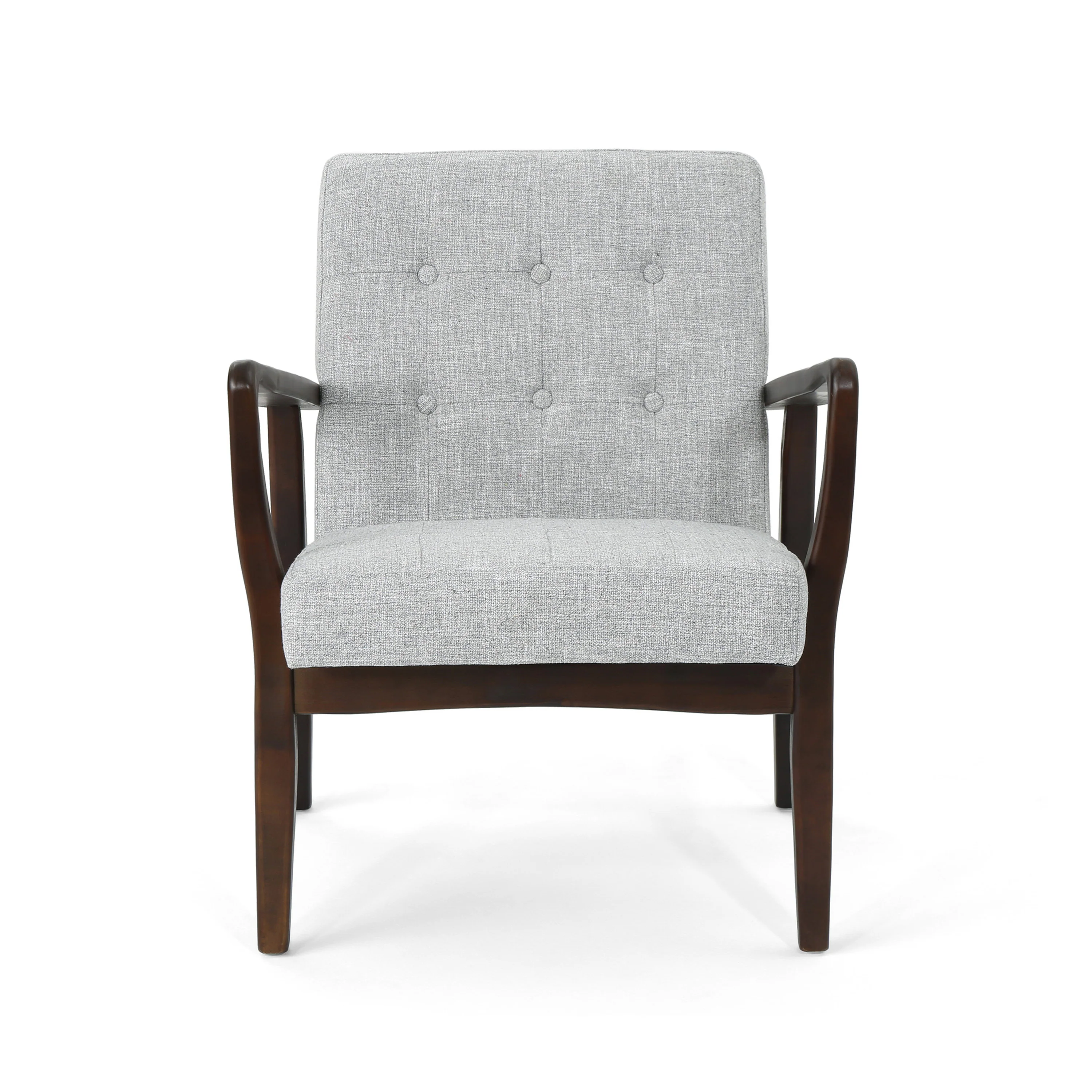 Callisto Fabric Mid-Century Birch Club Chair - furnishings